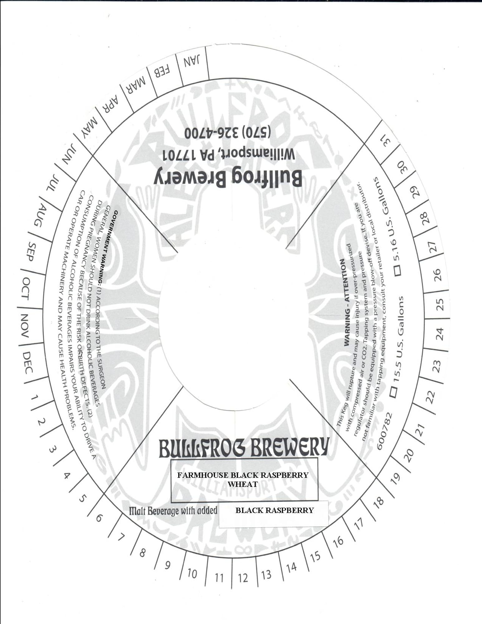 Black Raspberry Wheat by Bullfrog Brewery - beer label
