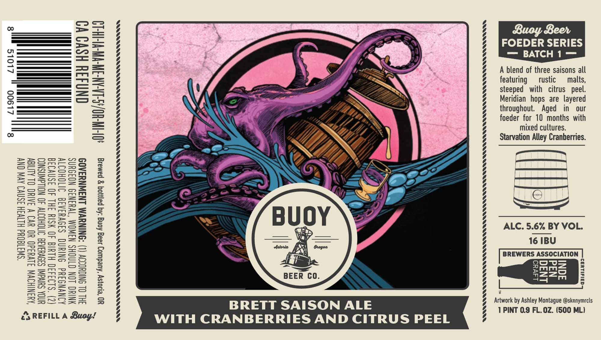 Foeder Series Batch 1 by Buoy Beer Co. - beer label