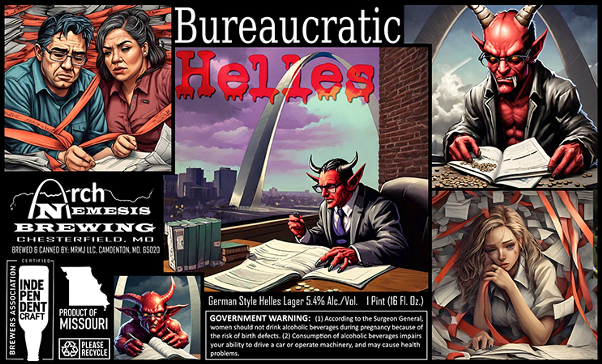 Bureaucratic Helles by Arch Nemesis Brewing - beer label