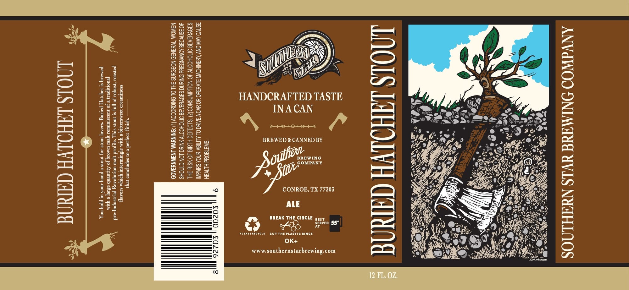 Buried Hatchet Stout by Southern Star Brewing Company - beer label