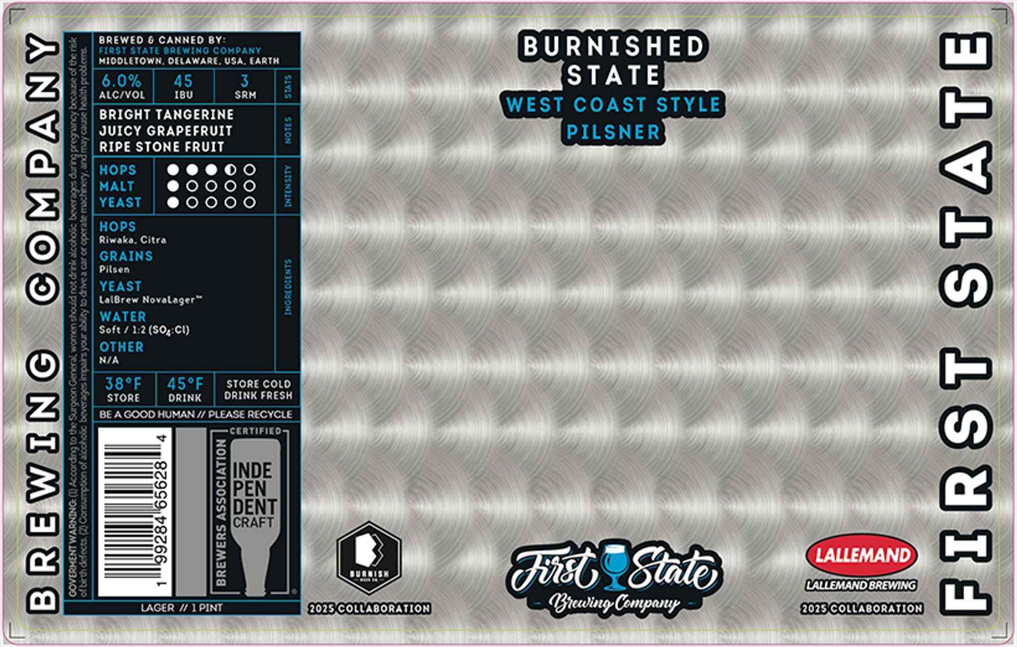 Burnished State by First State Brewing Company - beer label