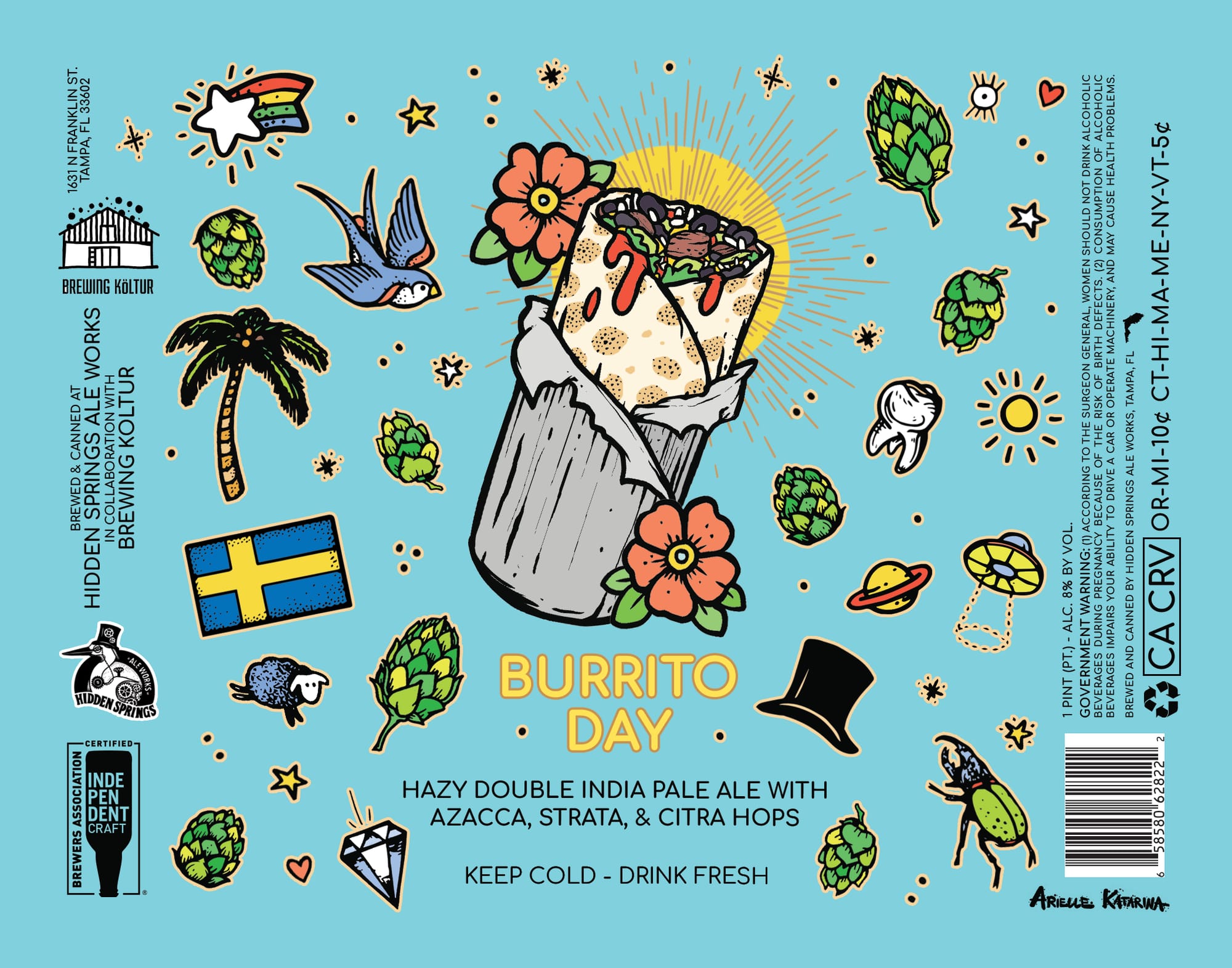 Burrito Day by Hidden Springs Ale Works - beer label
