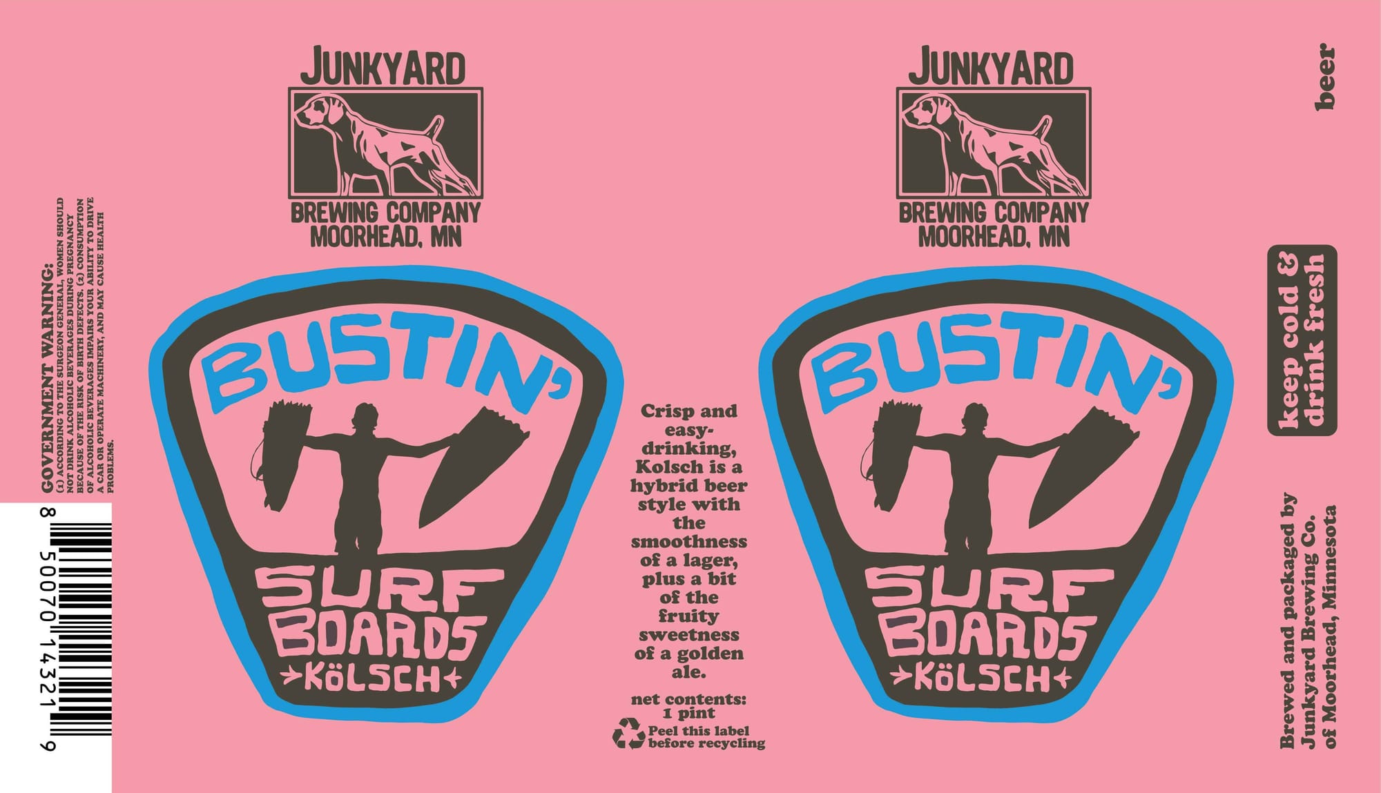 Bustin’ Surf Boards by Junkyard Brewing Company - beer label