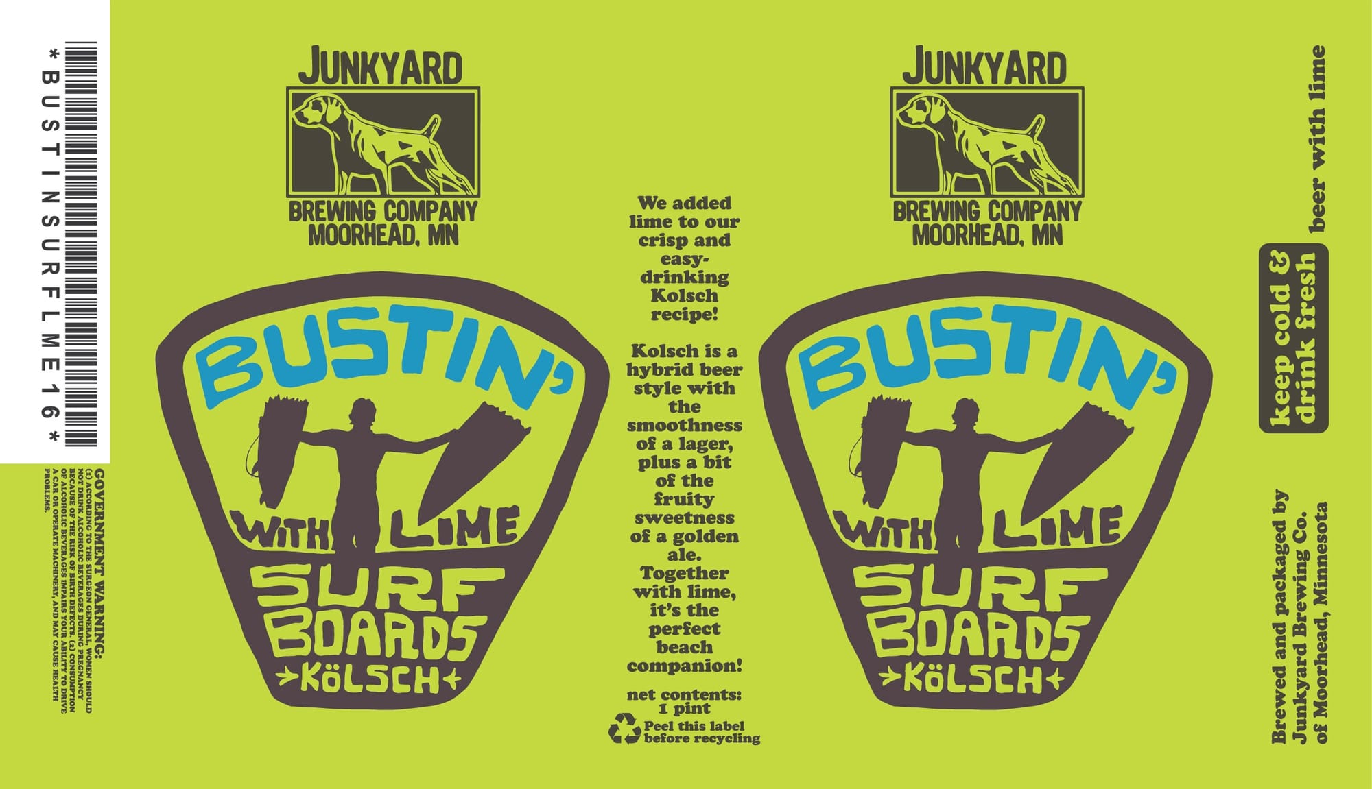 Bustin’ with Lime by Junkyard Brewing Company - beer label