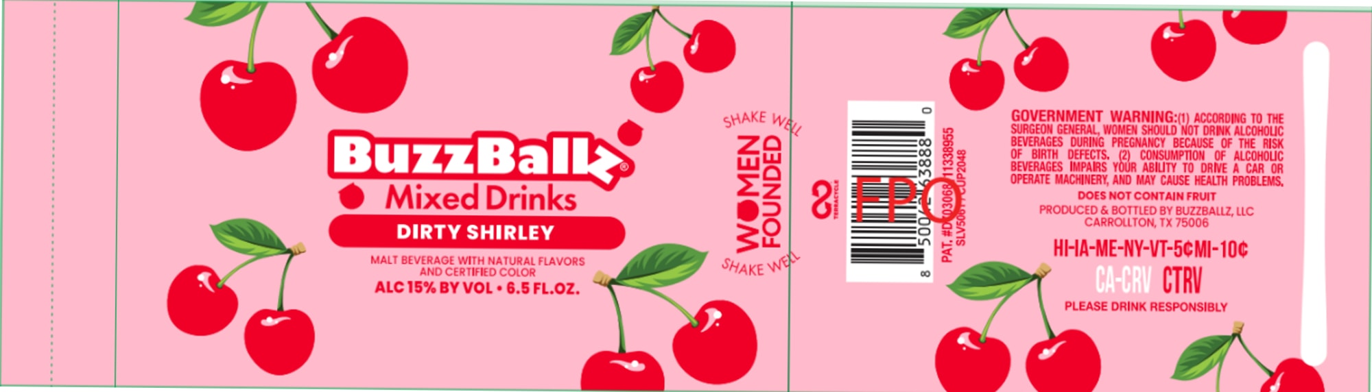 Dirty Shirley by BuzzBall - beer label