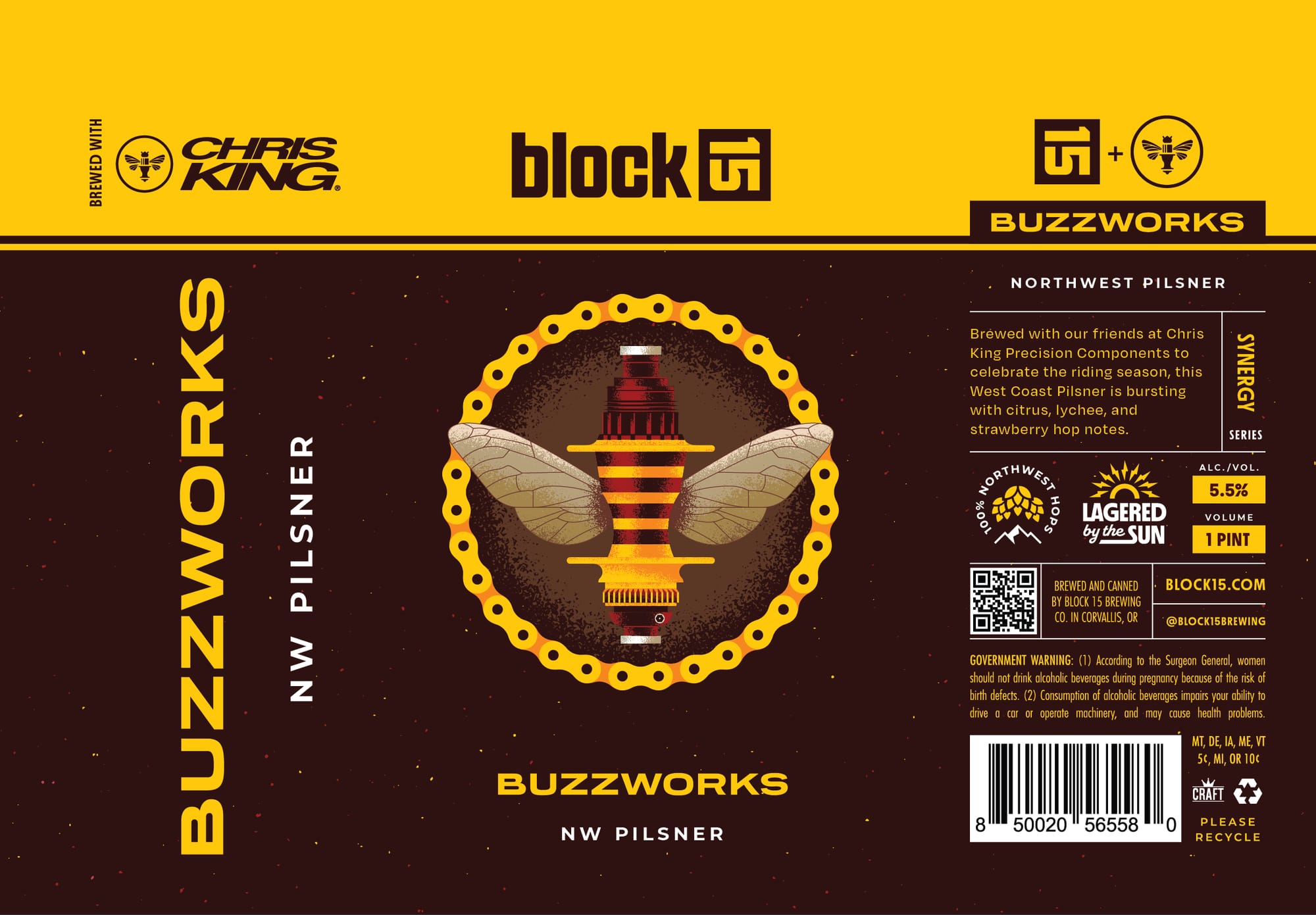 Buzzworks NW Pilsner by Block 15 Brewing - beer label
