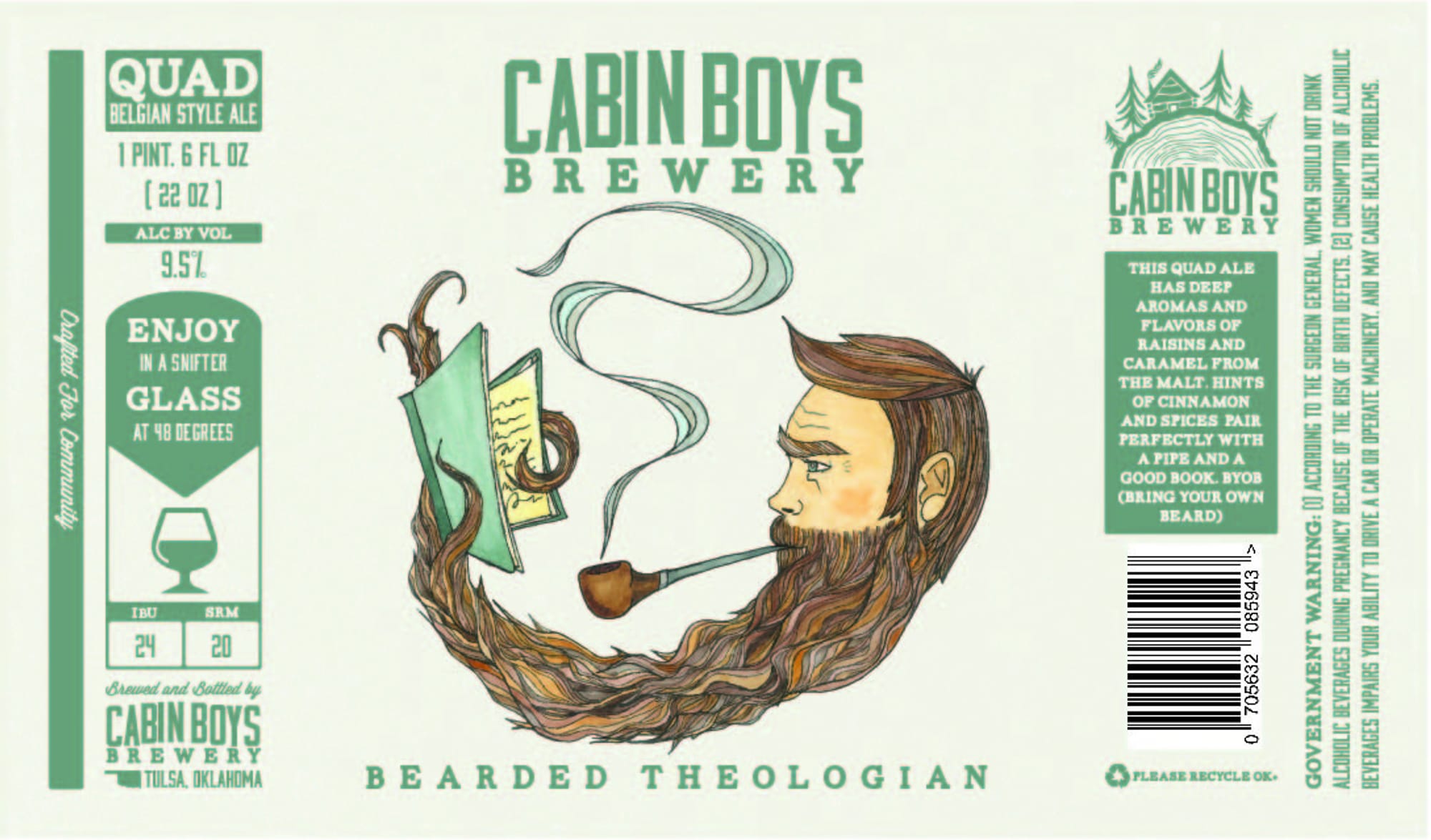 Bearded Theologian by Cabin Boys Brewery - beer label