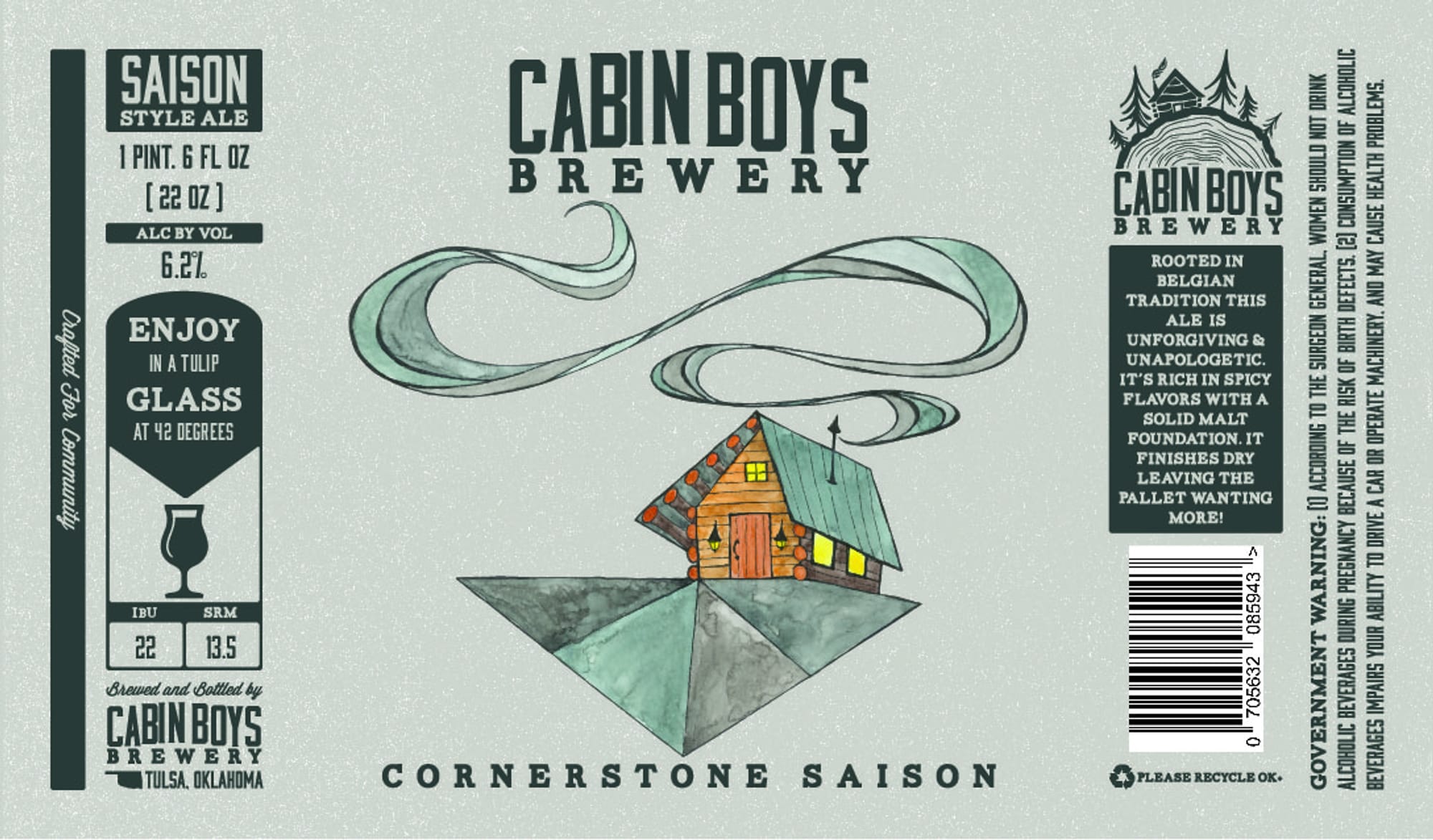 Cornerstone Saison by Cabin Boys Brewery - beer label
