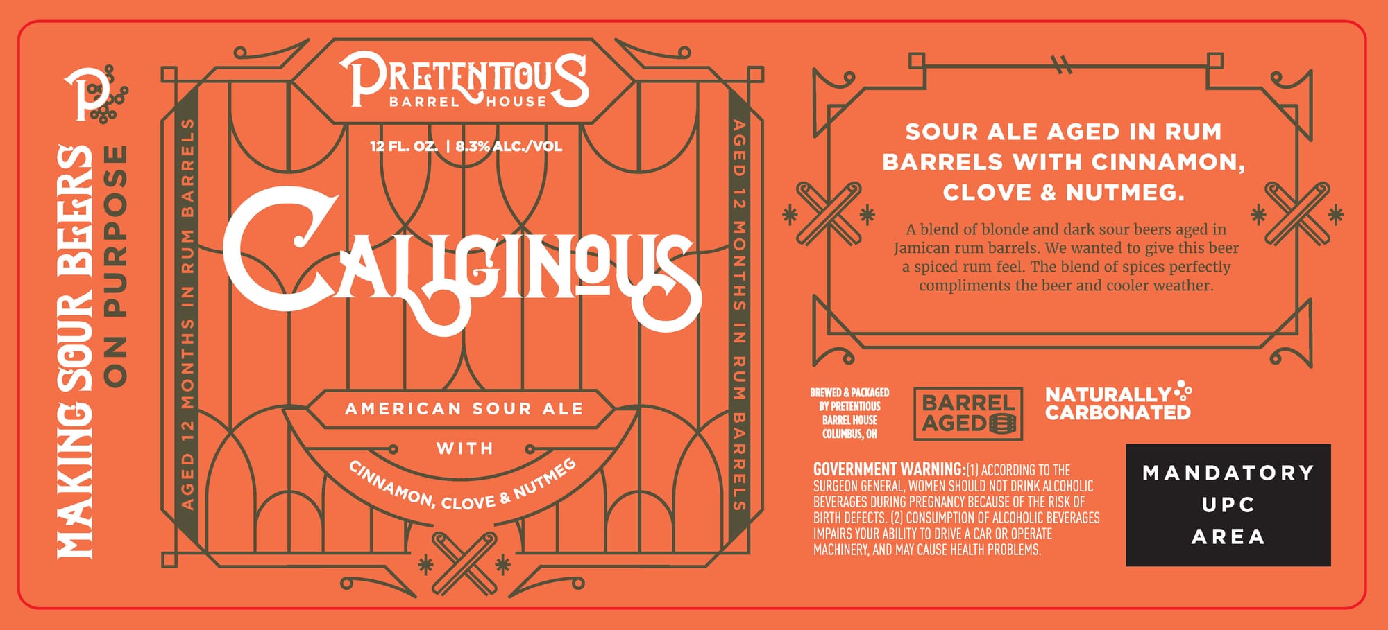 Caliginosus by Pretentious Barrel House - beer label