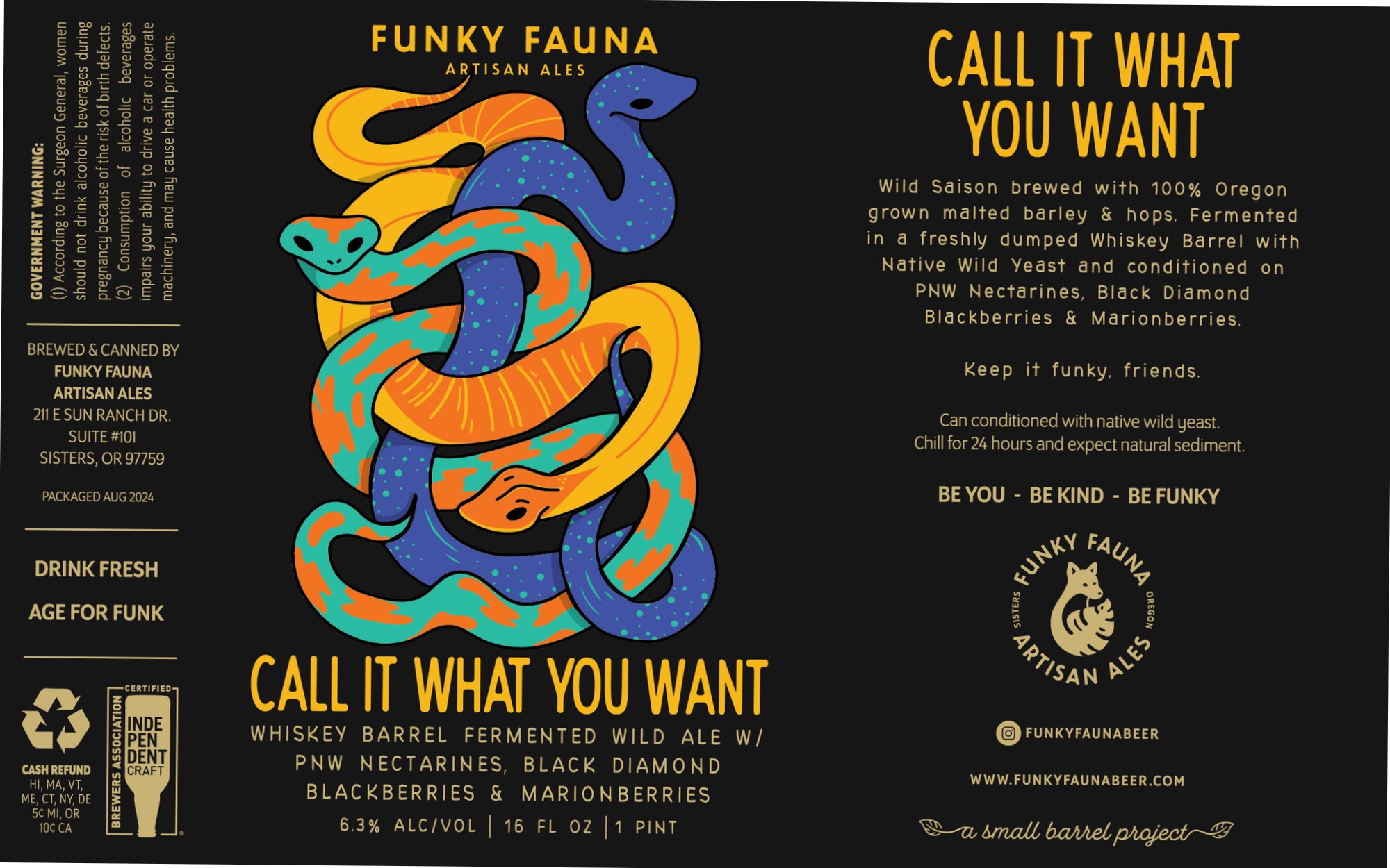 Call It What You Want by Funky Fauna Artisan Ales - beer label