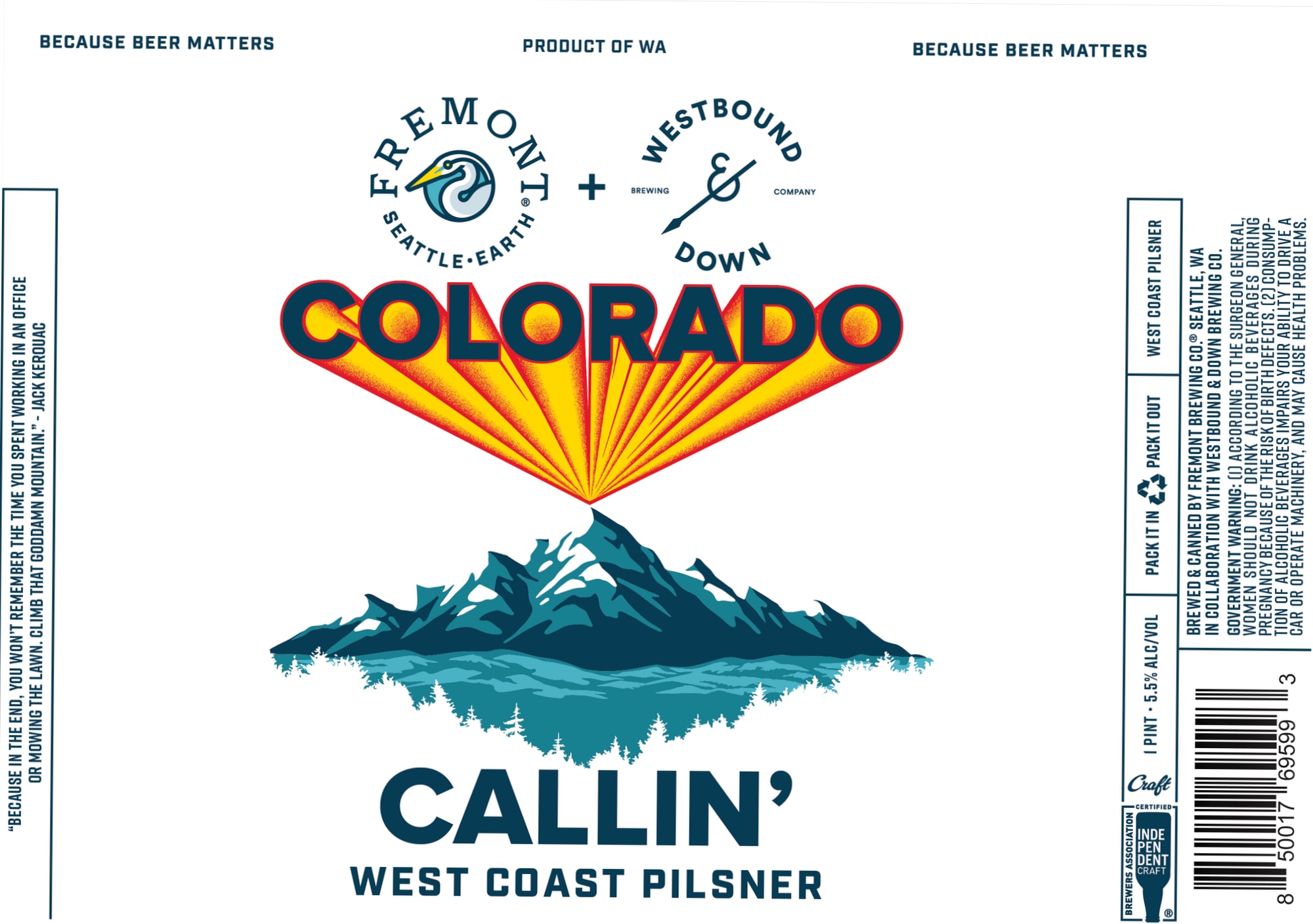 Callin’ by Fremont Brewing - beer label