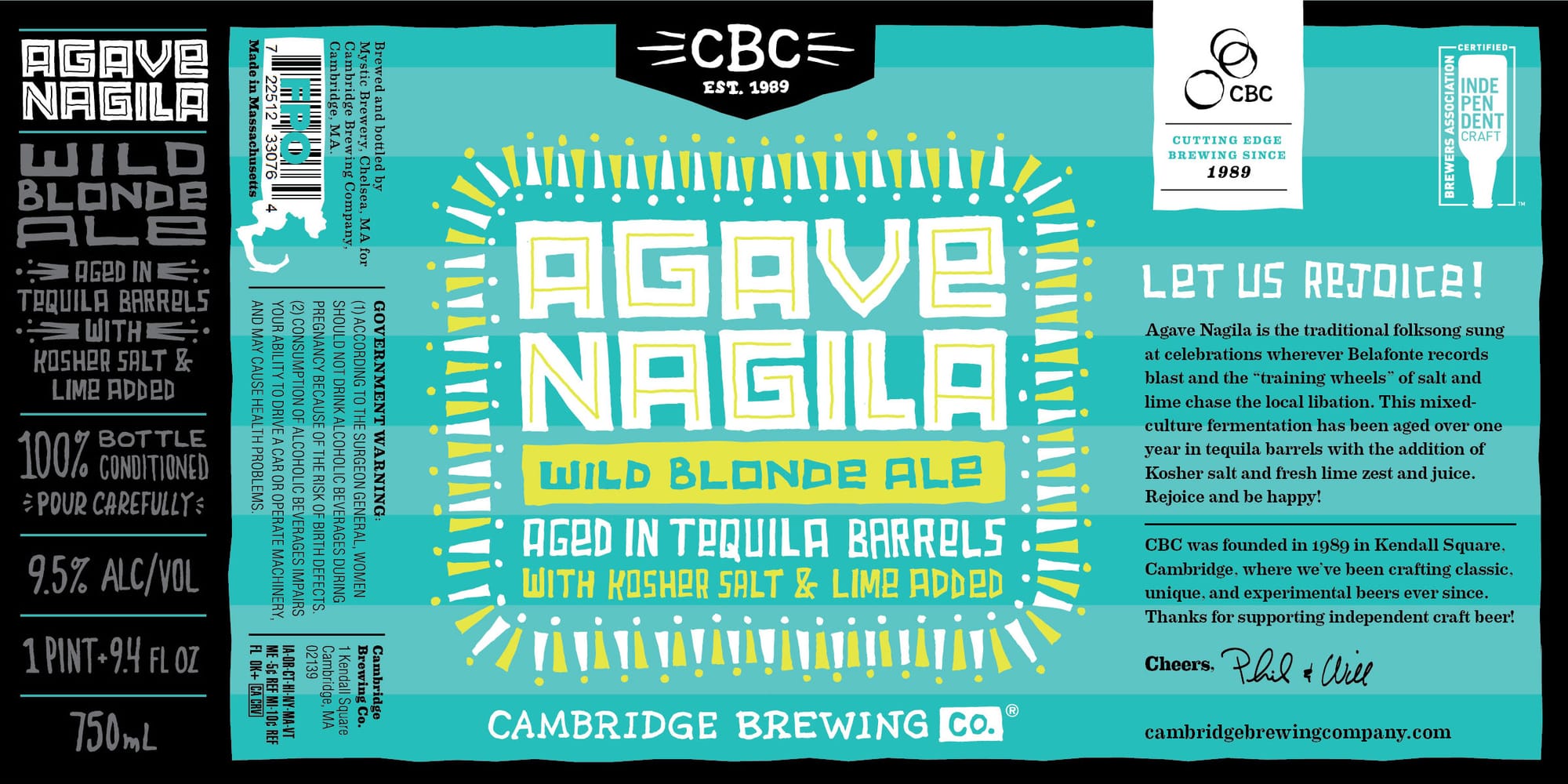 Agave Nagila by Cambridge Brewing Co. - beer label