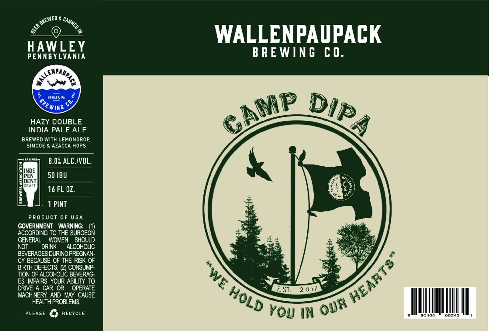 Camp DIPA by Wallenpaupack Brewing Co. - beer label