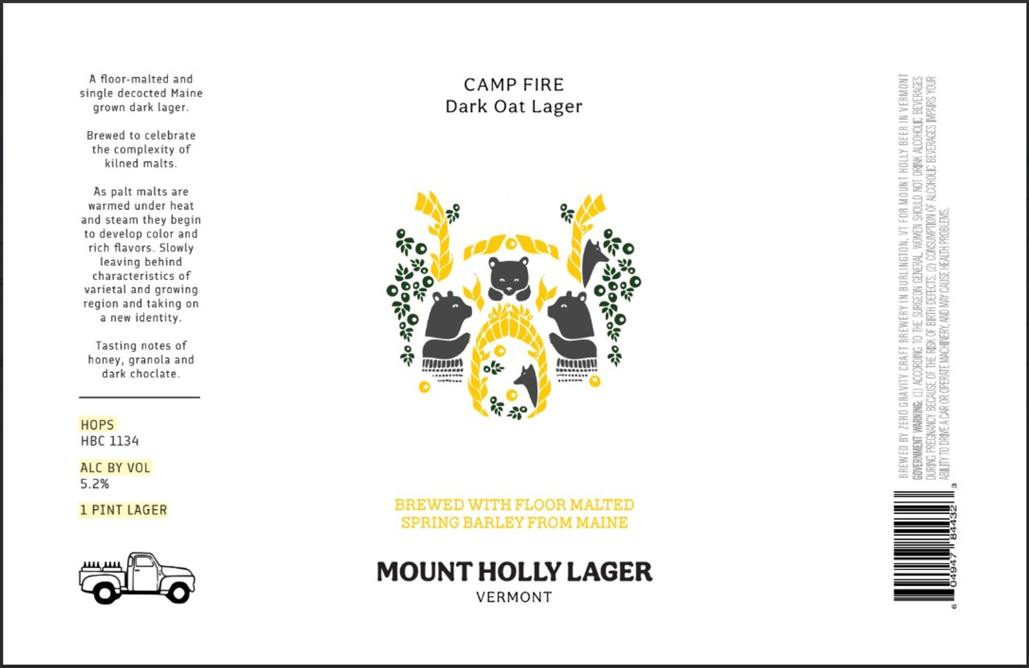 Camp Fire by Mount Holly Lager - beer label