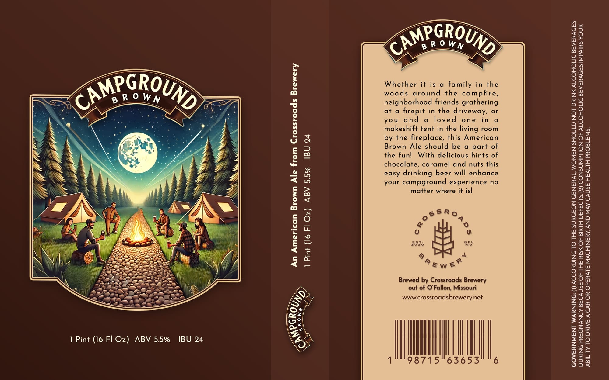 Campground Brown by Crossroad Brewery - beer label