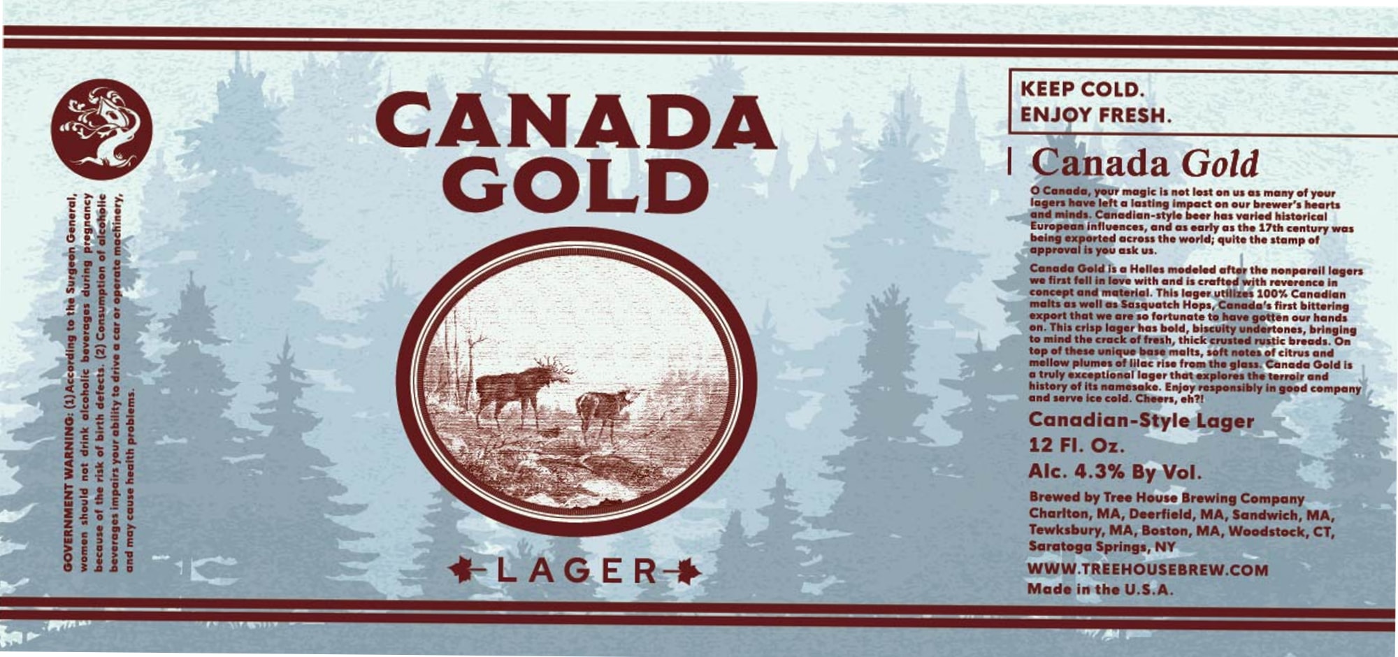 Canada Gold by Tree House Brewing Company - beer label