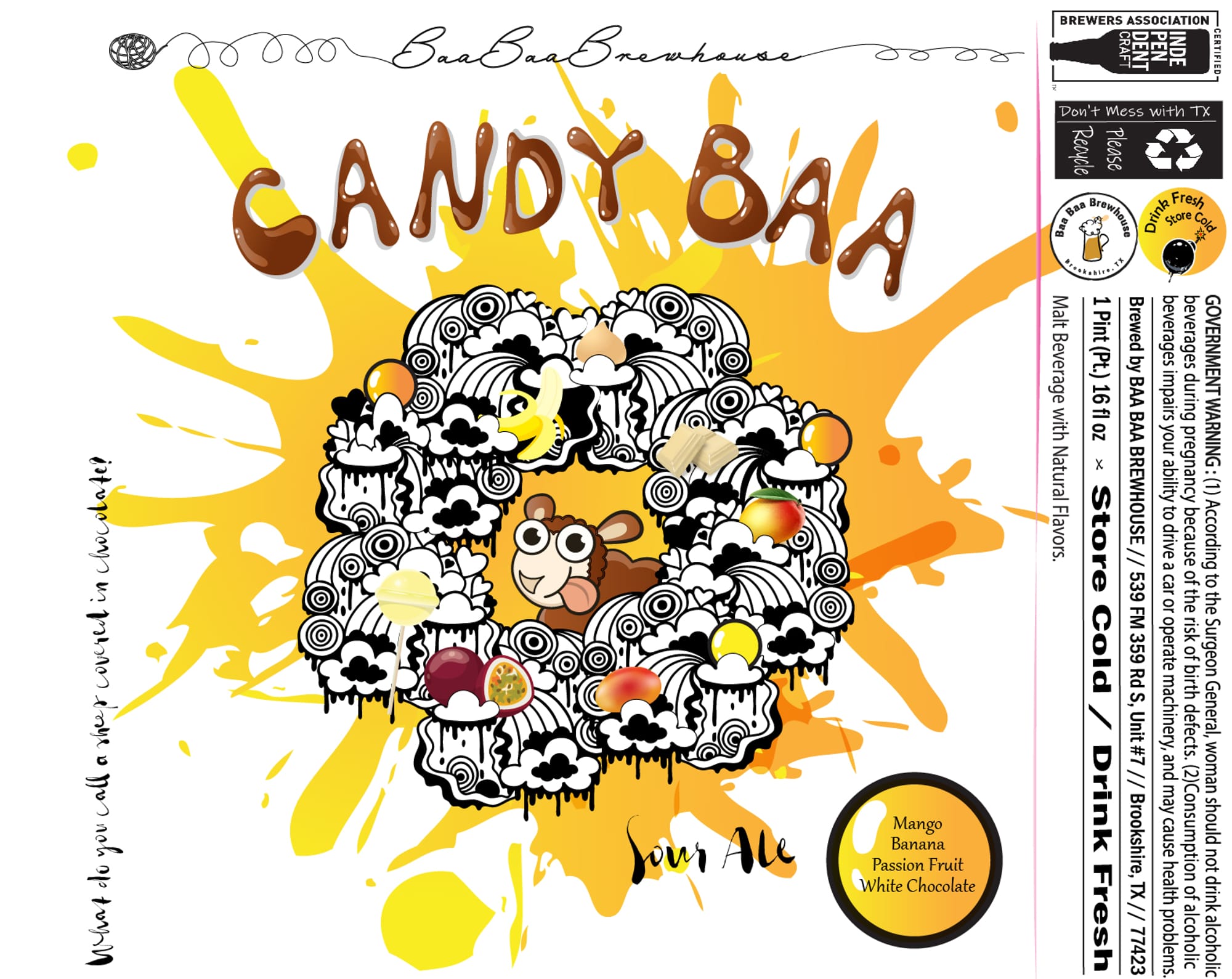 Candy Daze by Baa Baa Brewhouse - beer label