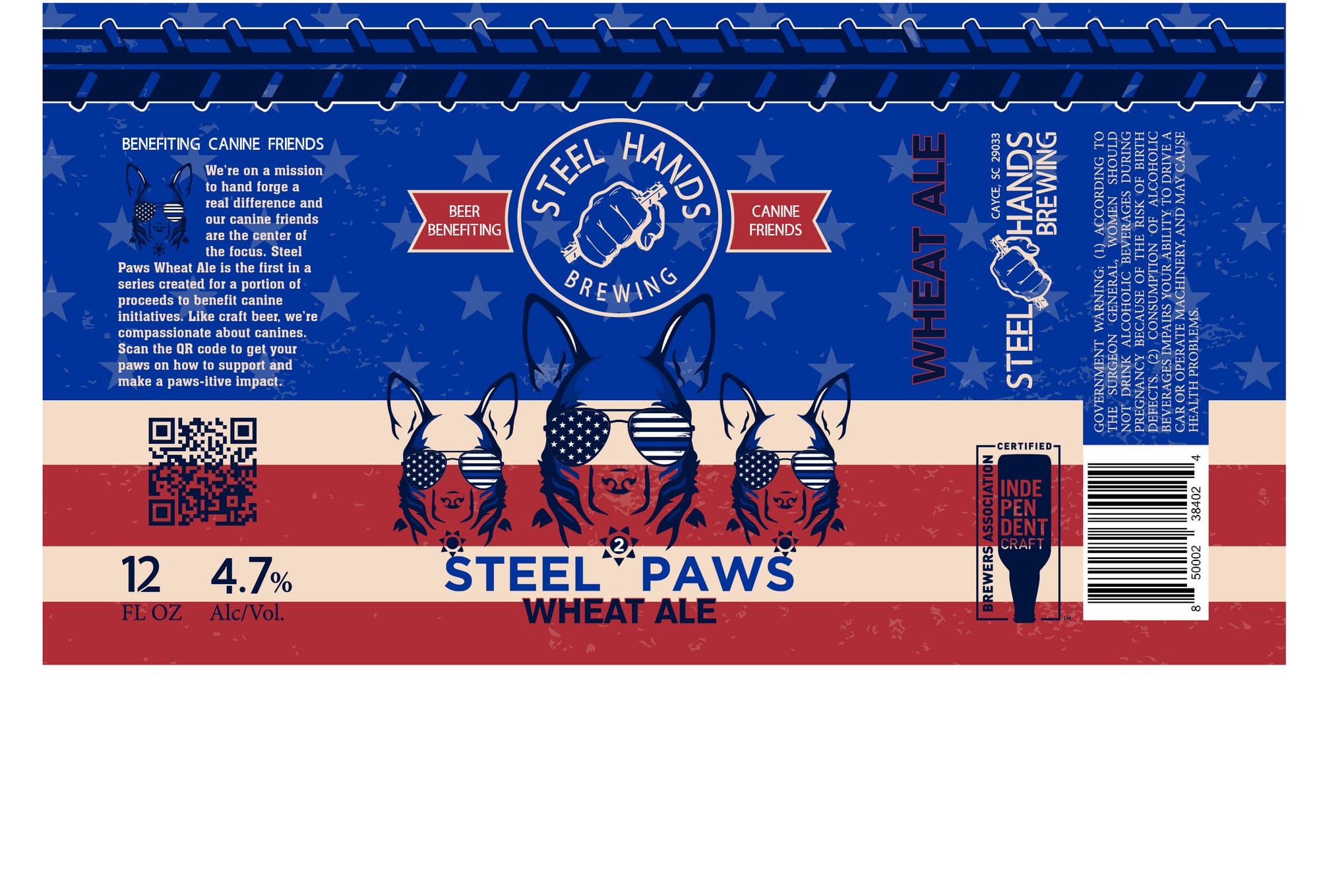 Canine Wheat Ale by Steel Hands Brewing - beer label