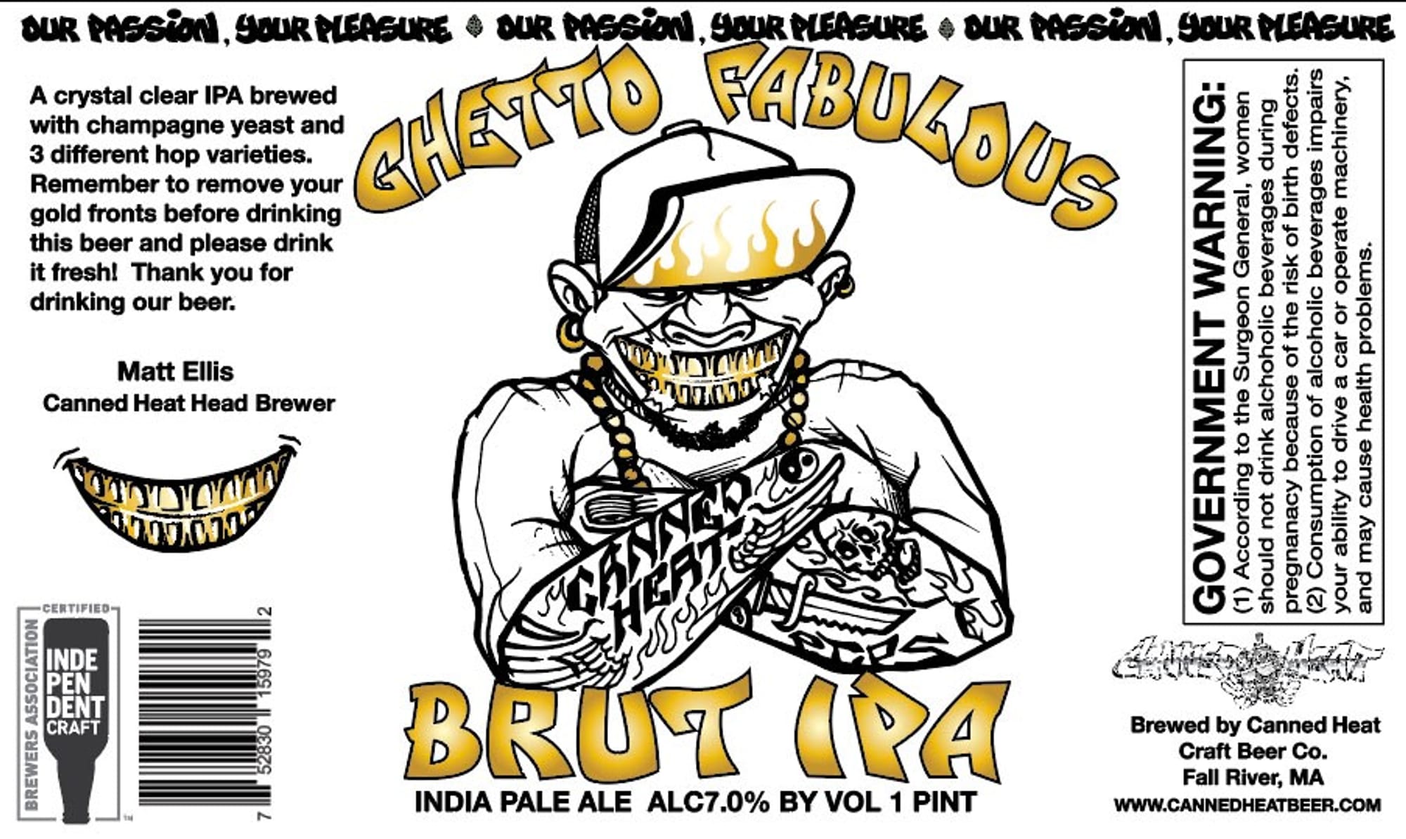 Brut IPA by Canned Heat Beer Co. - beer label
