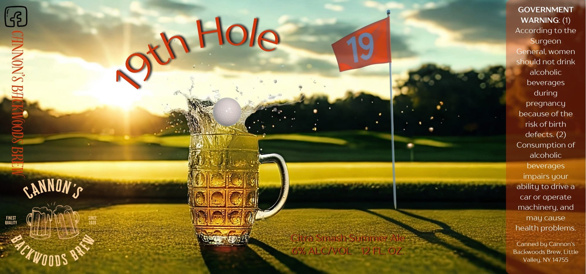 19th Hole by Cannon’s Backwoods Brew - beer label