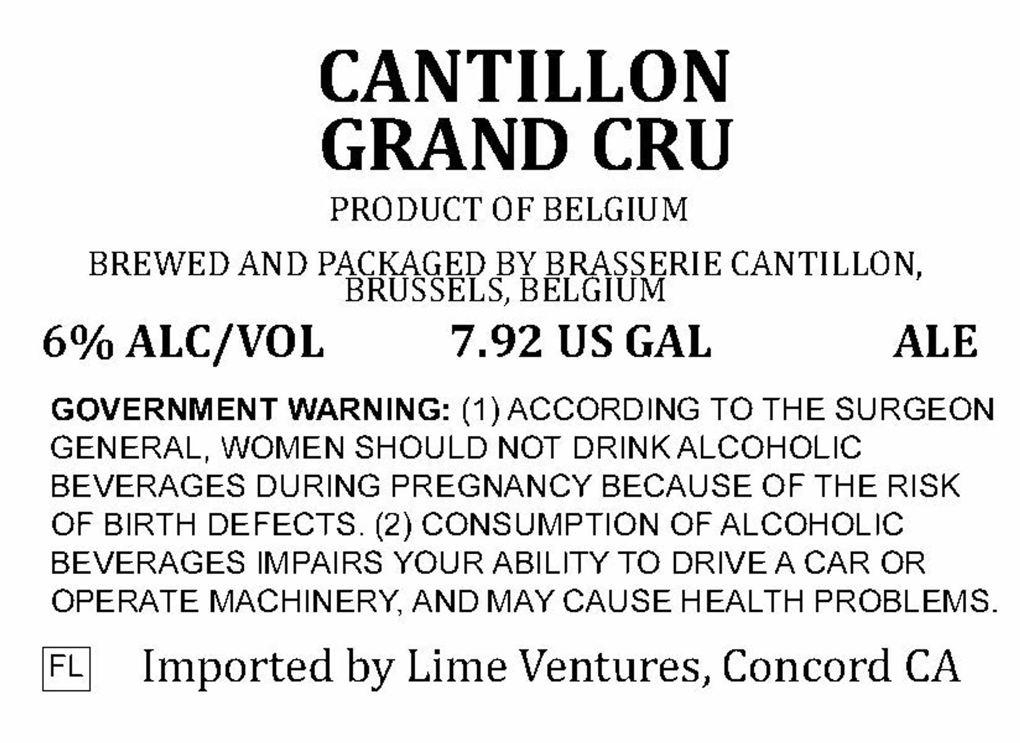 Grand Cru by Brasserie Cantillon - beer label