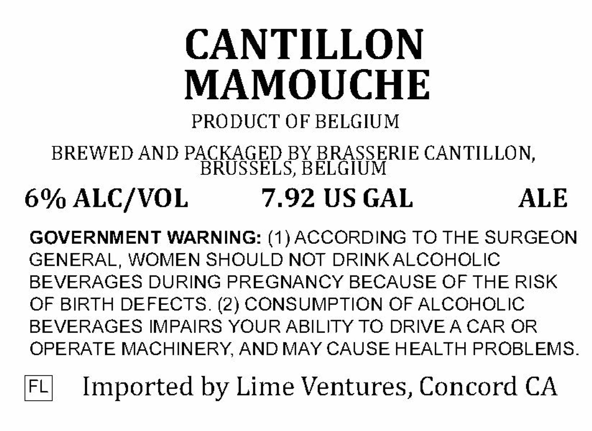 Mamouche by Brasserie Cantillon - beer label