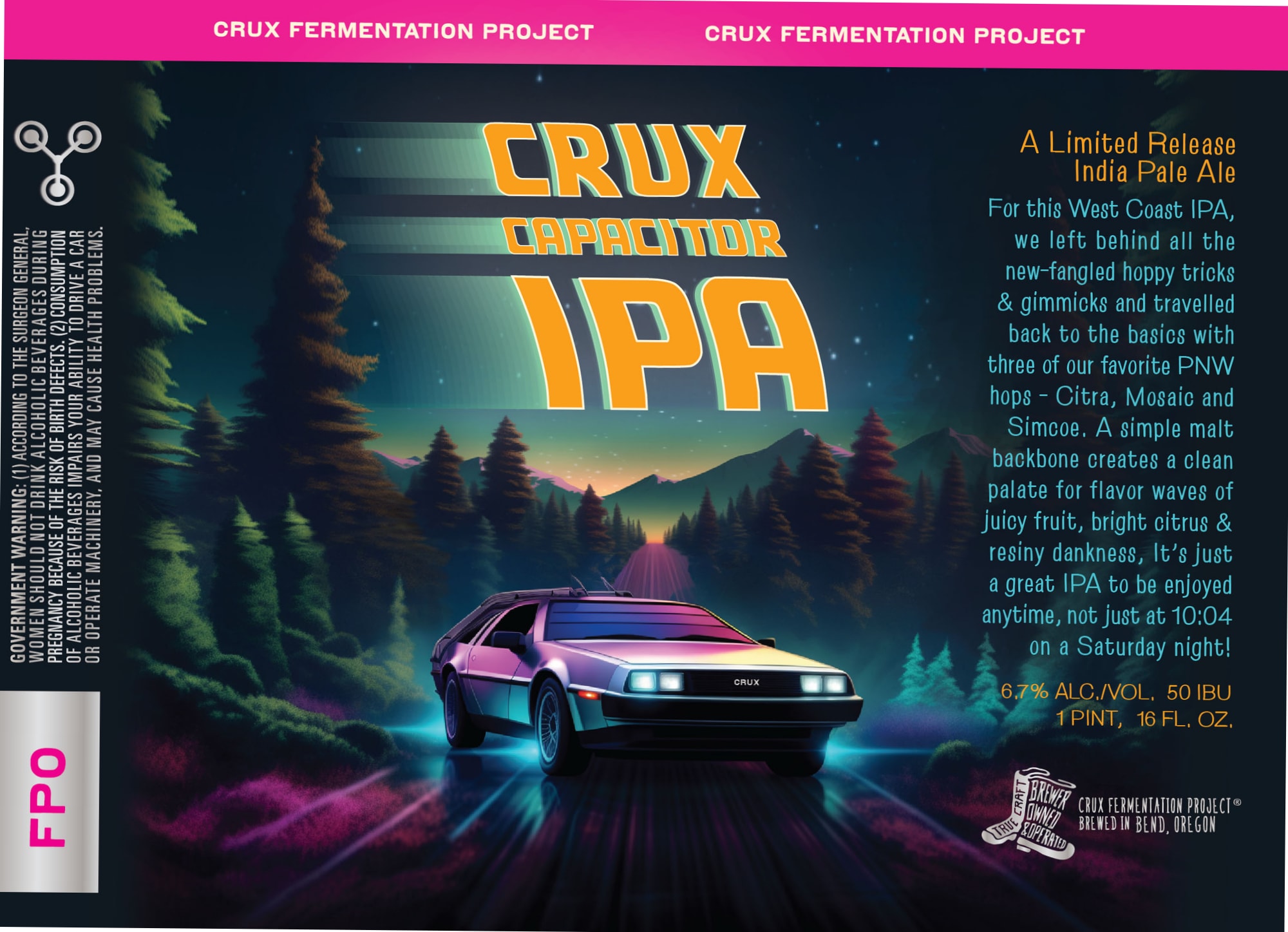 Capacitor IPA by Crux Fermentation Project - beer label