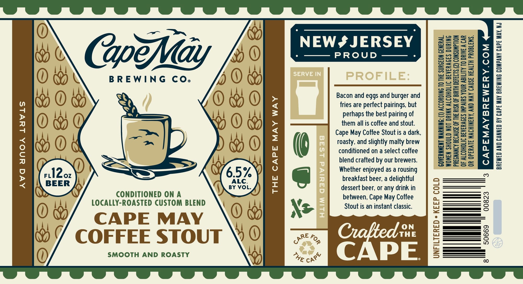 Cape May Coffee Stout by Cape May Brewing Co. - beer label