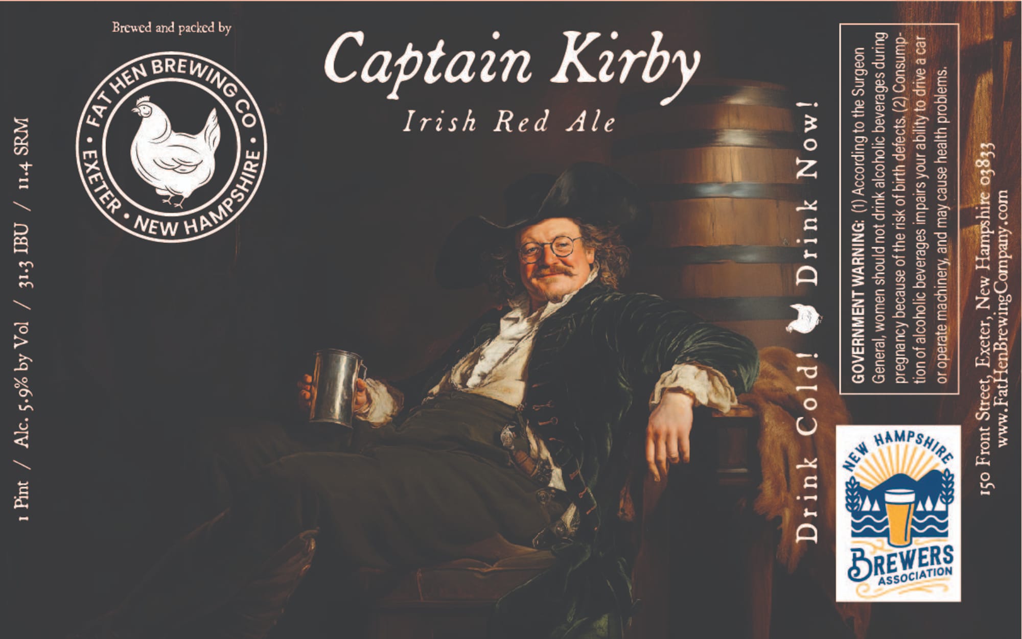 Captain Kirby by Fat Hen Brewing Company - beer label