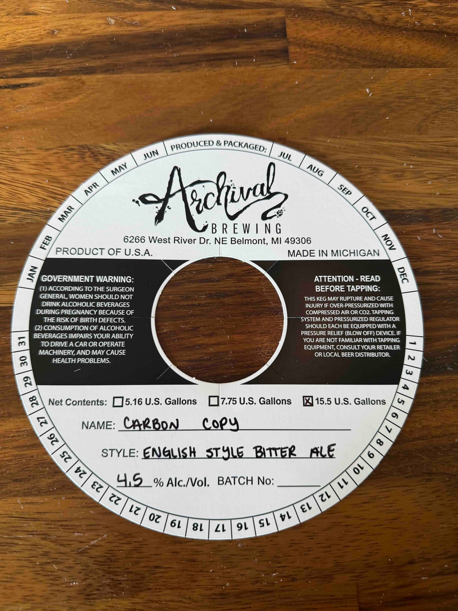 Carbon Copy by Archival Brewing - beer label