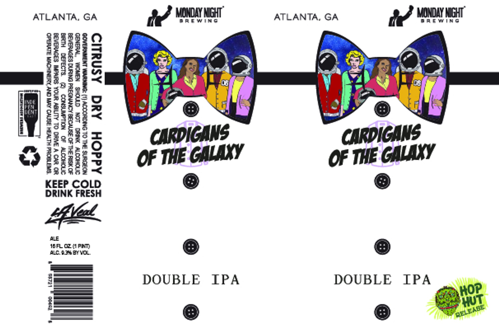 Cardigans of the Galaxy by Monday Night Brewing - beer label