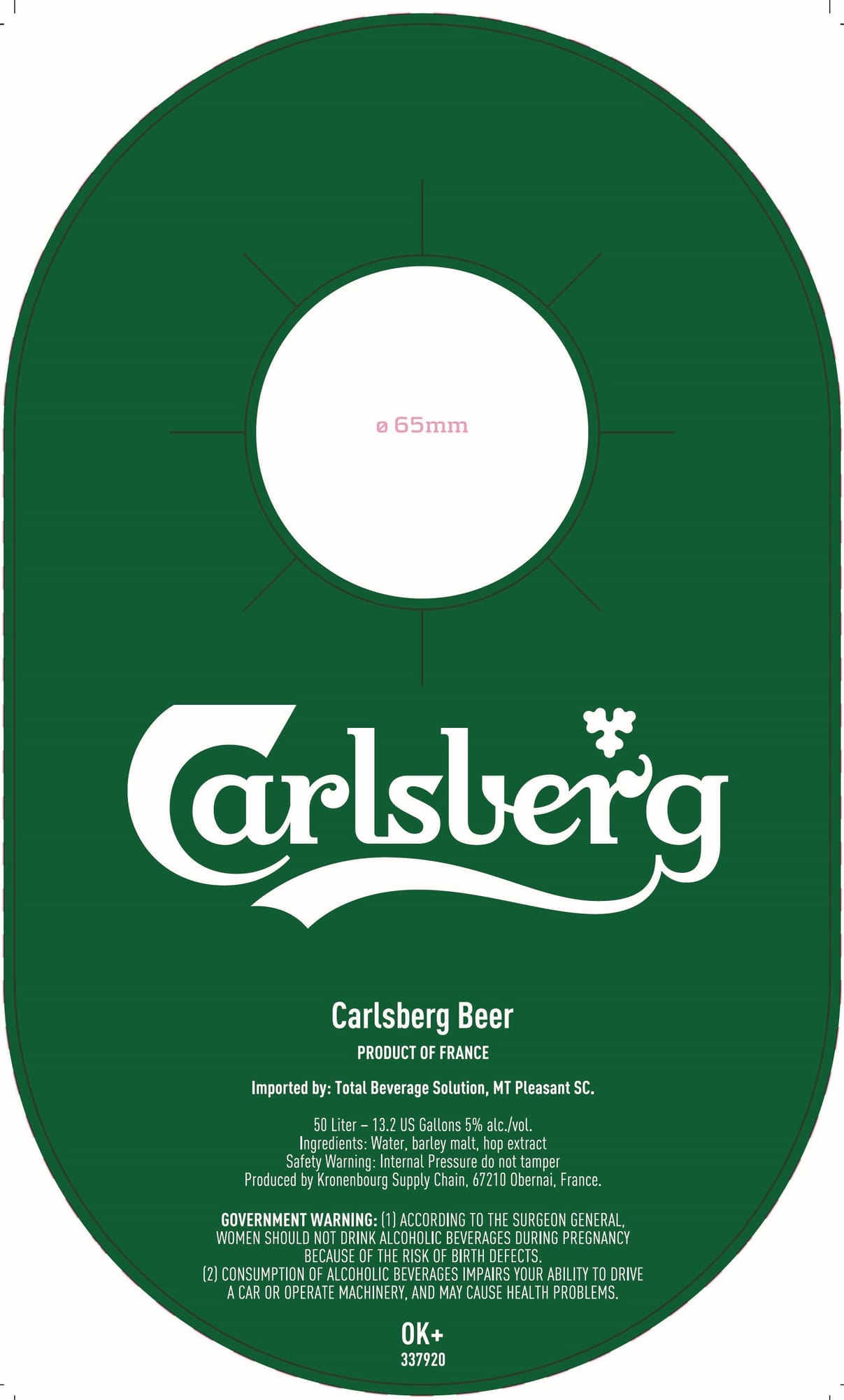 Carlsberg Beer by Carlsberg - beer label