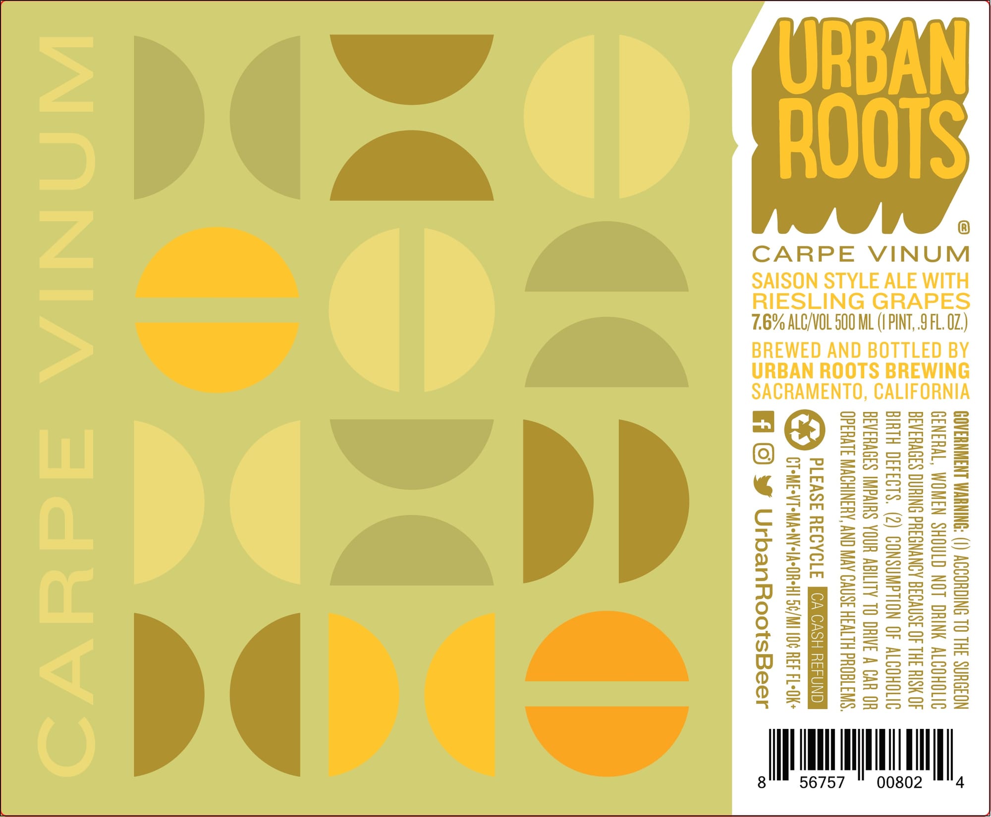 Carpe Vinum by Urban Roots - beer label