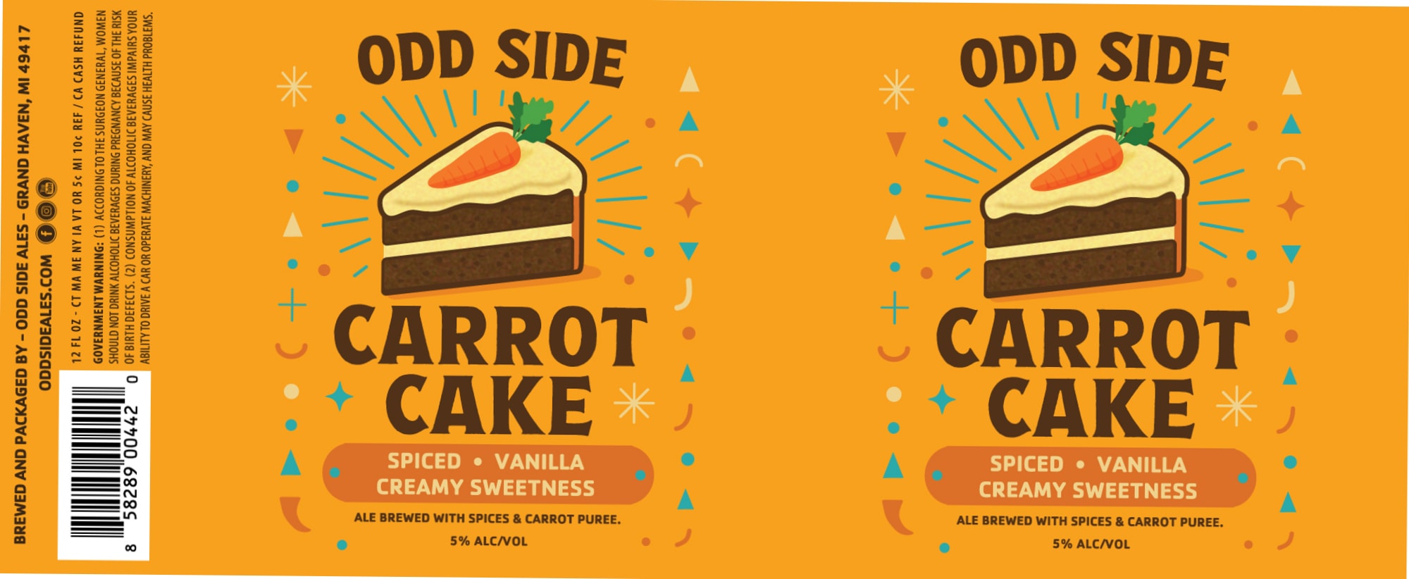 Carrot Cake by Odd Side Brewing - beer label