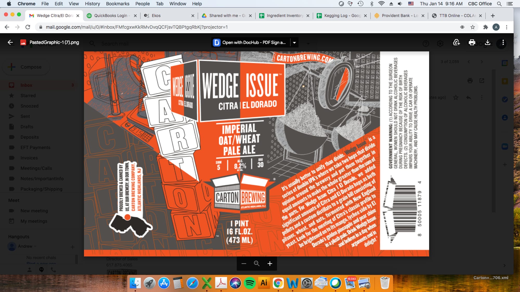 Wedge Issue by Carton Brewing Company - beer label