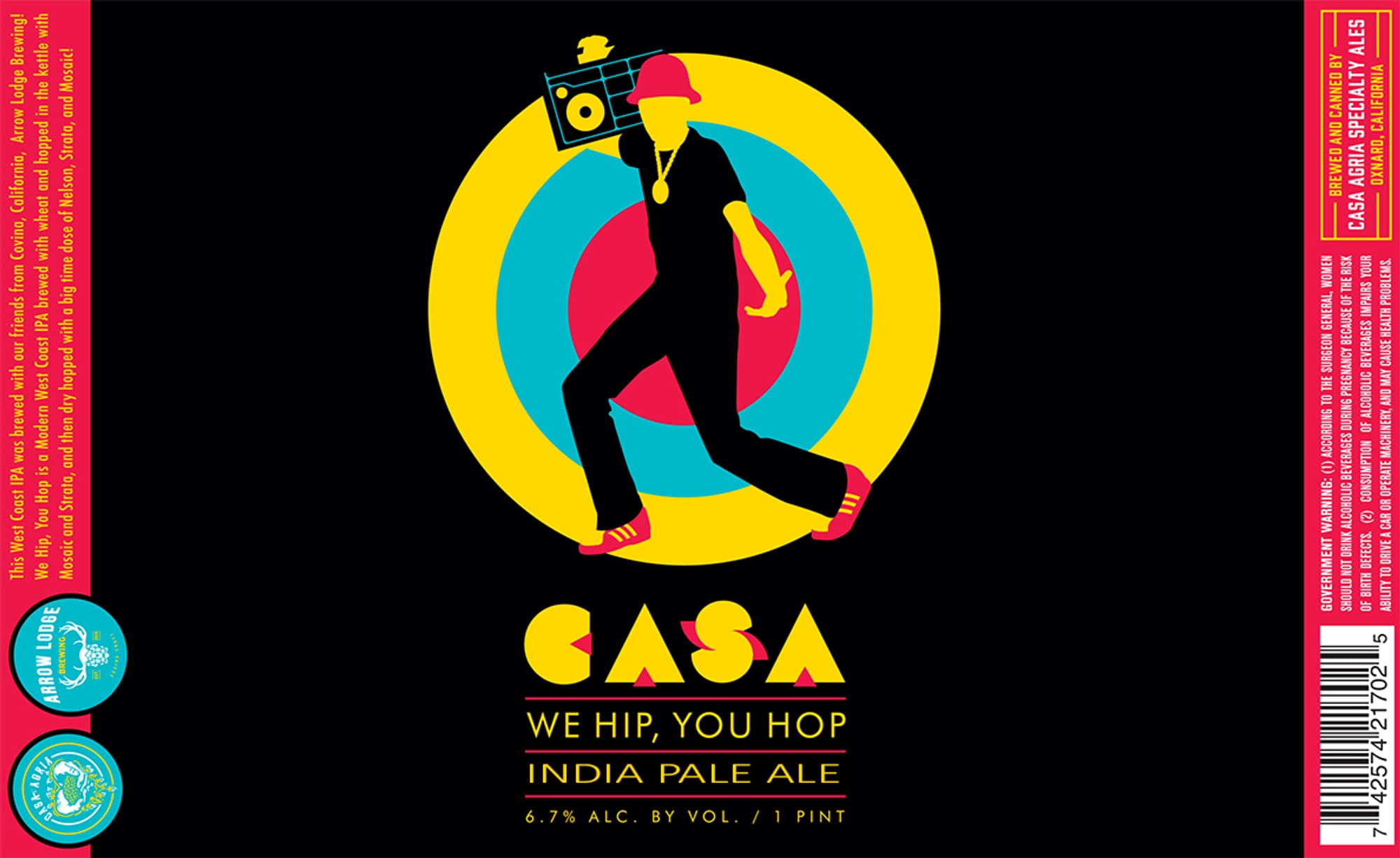 Casa We Hip, You Hop by Arrow Lodge - beer label