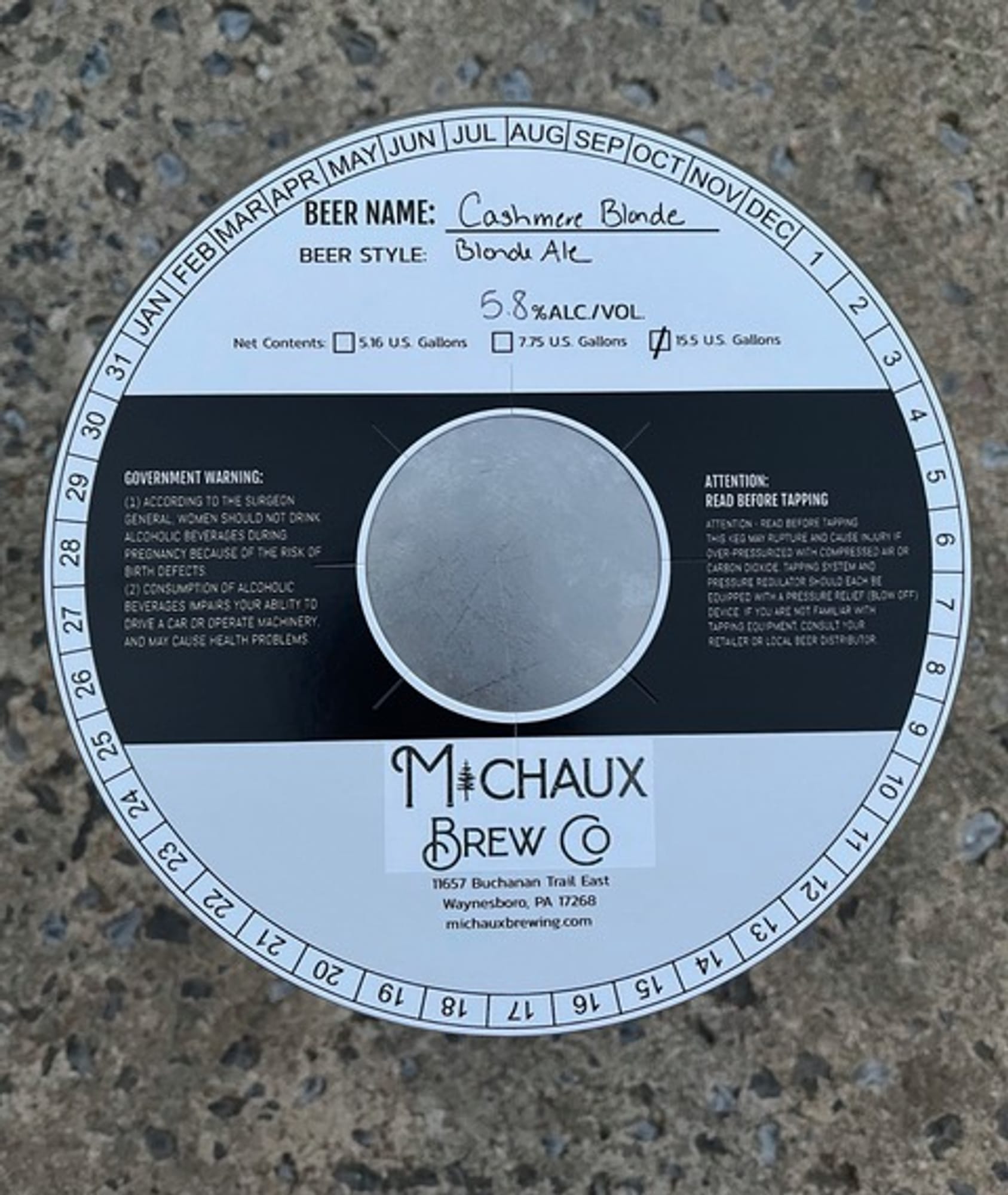 Cashmere Blonde by Michaux Brew Co. - beer label