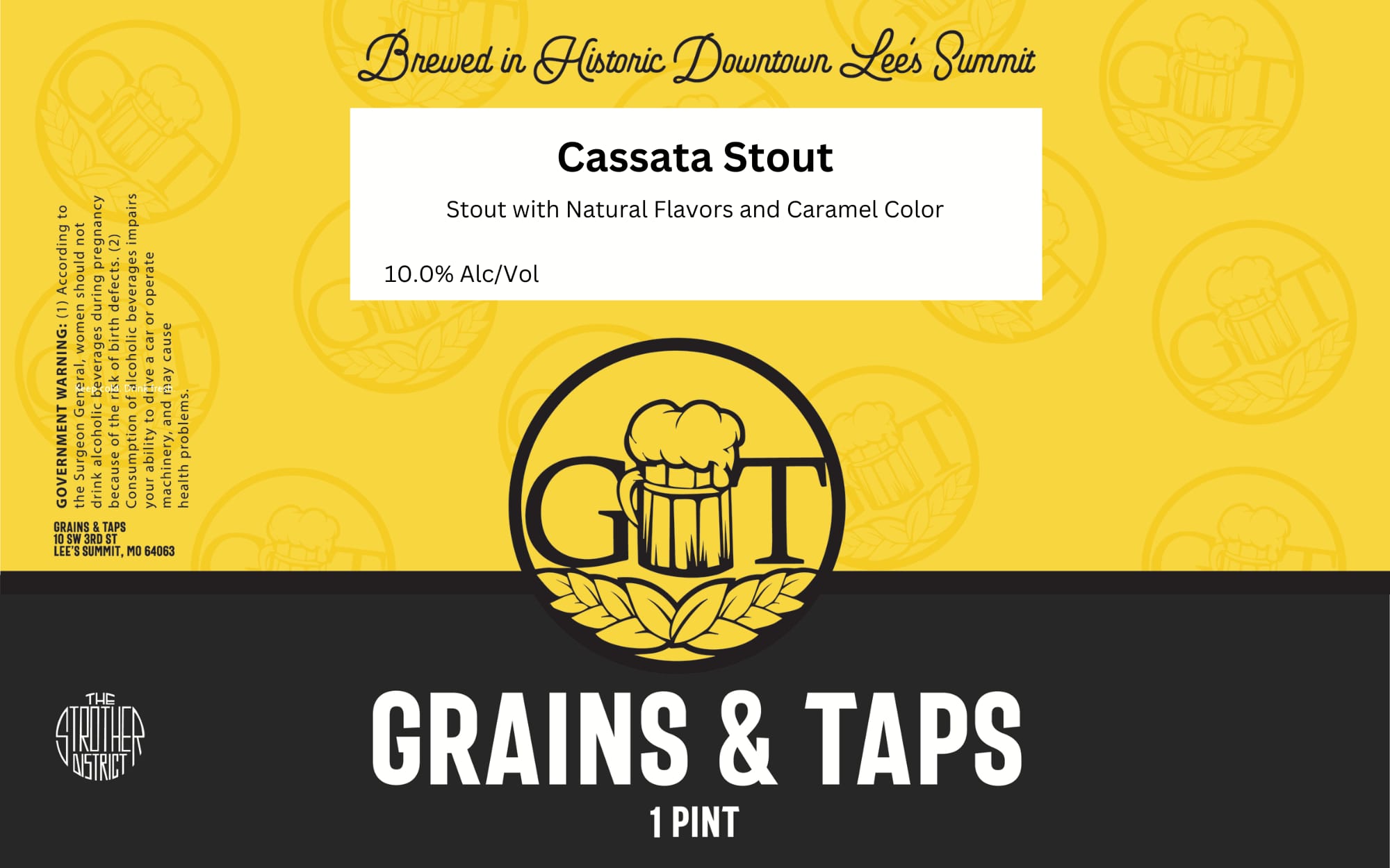 Cassata Stout by Grains & Taps - beer label