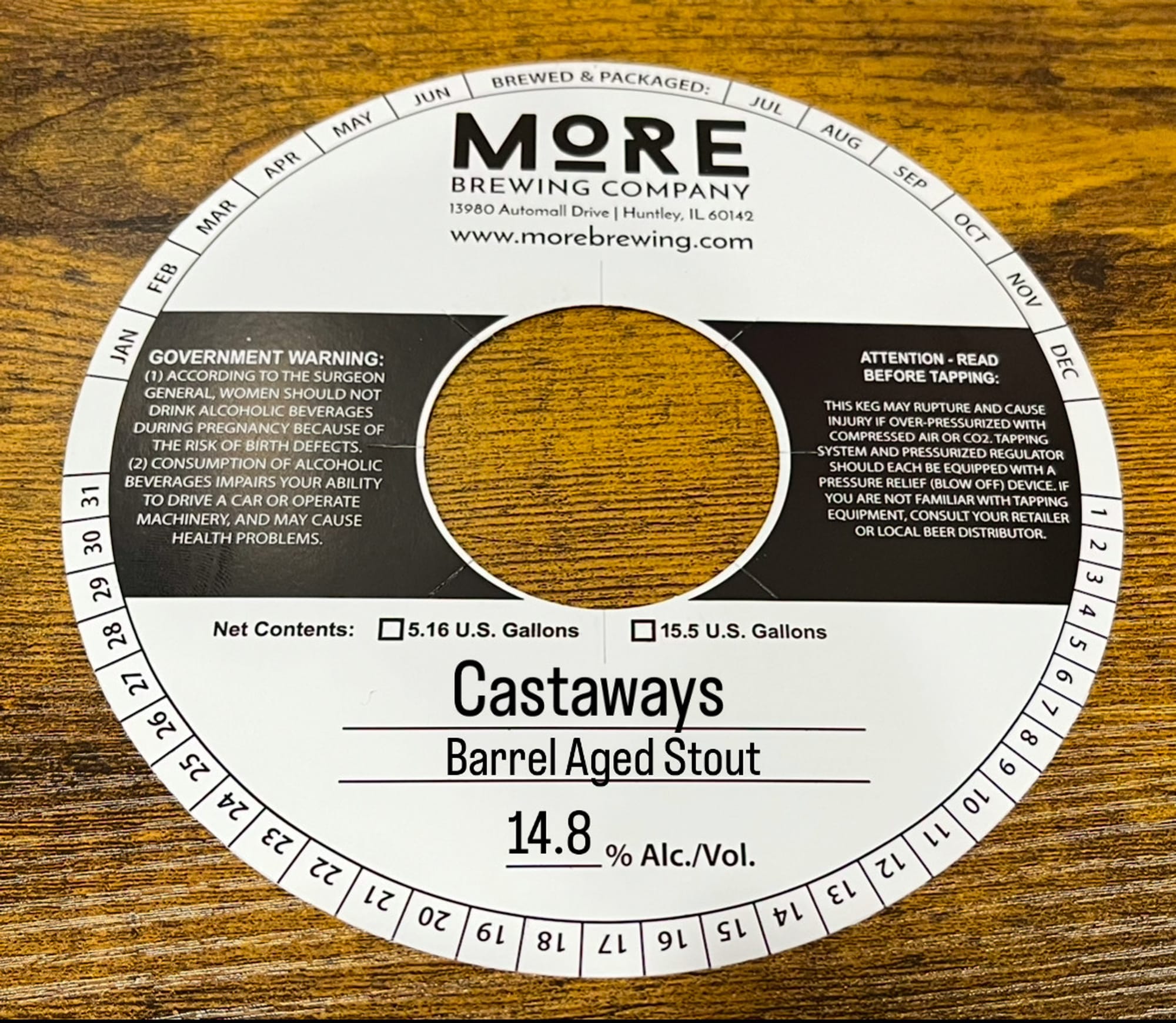 Castaways Barrel Aged Stout by More Brewing Company - beer label