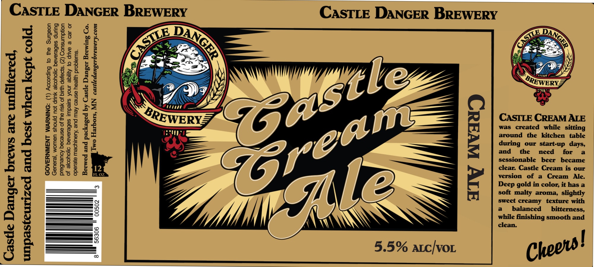 Castle Cream Ale by Castle Danger Brewery - beer label