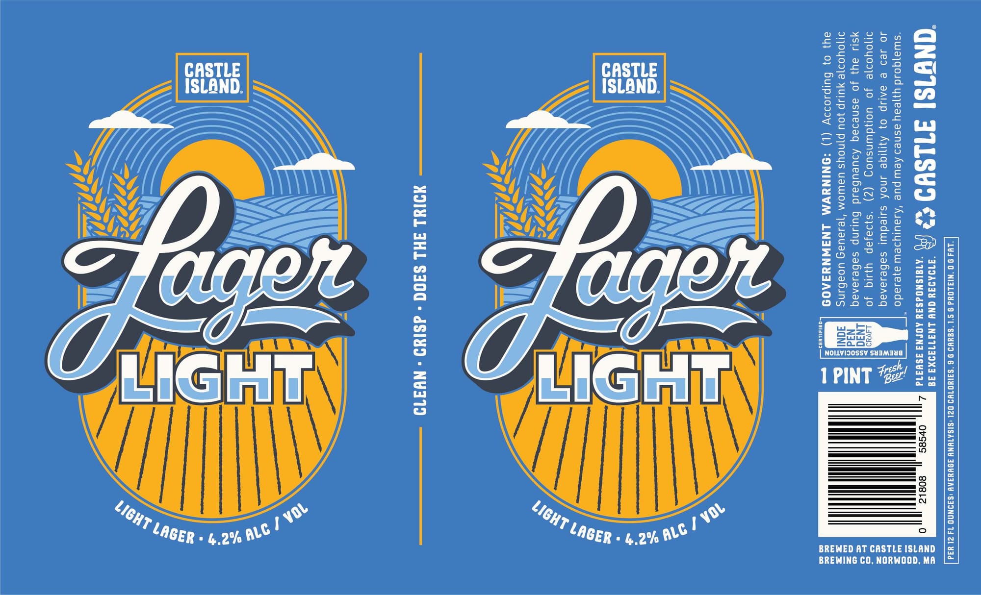 Lager Light by Castle Island Brewing - beer label