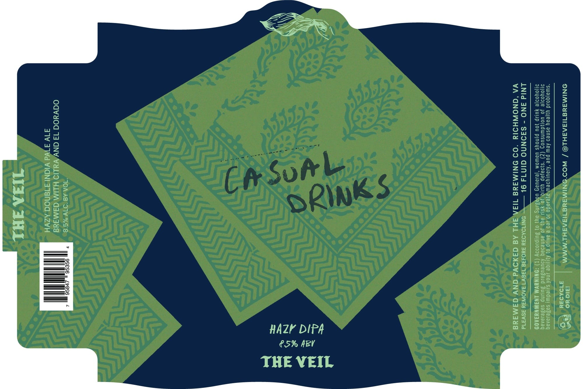Casual by The Veil Brewing Co. - beer label
