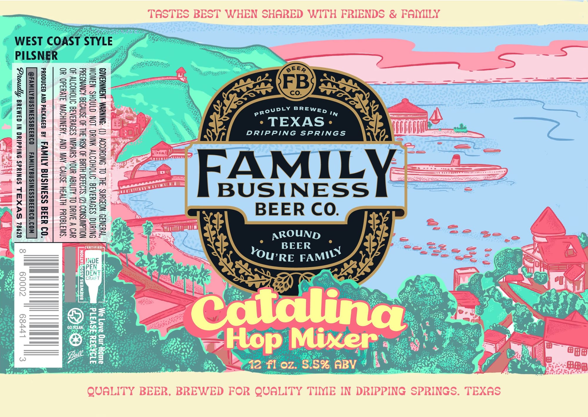 Catalina Hop Mixer by Family Business Beer Co. - beer label