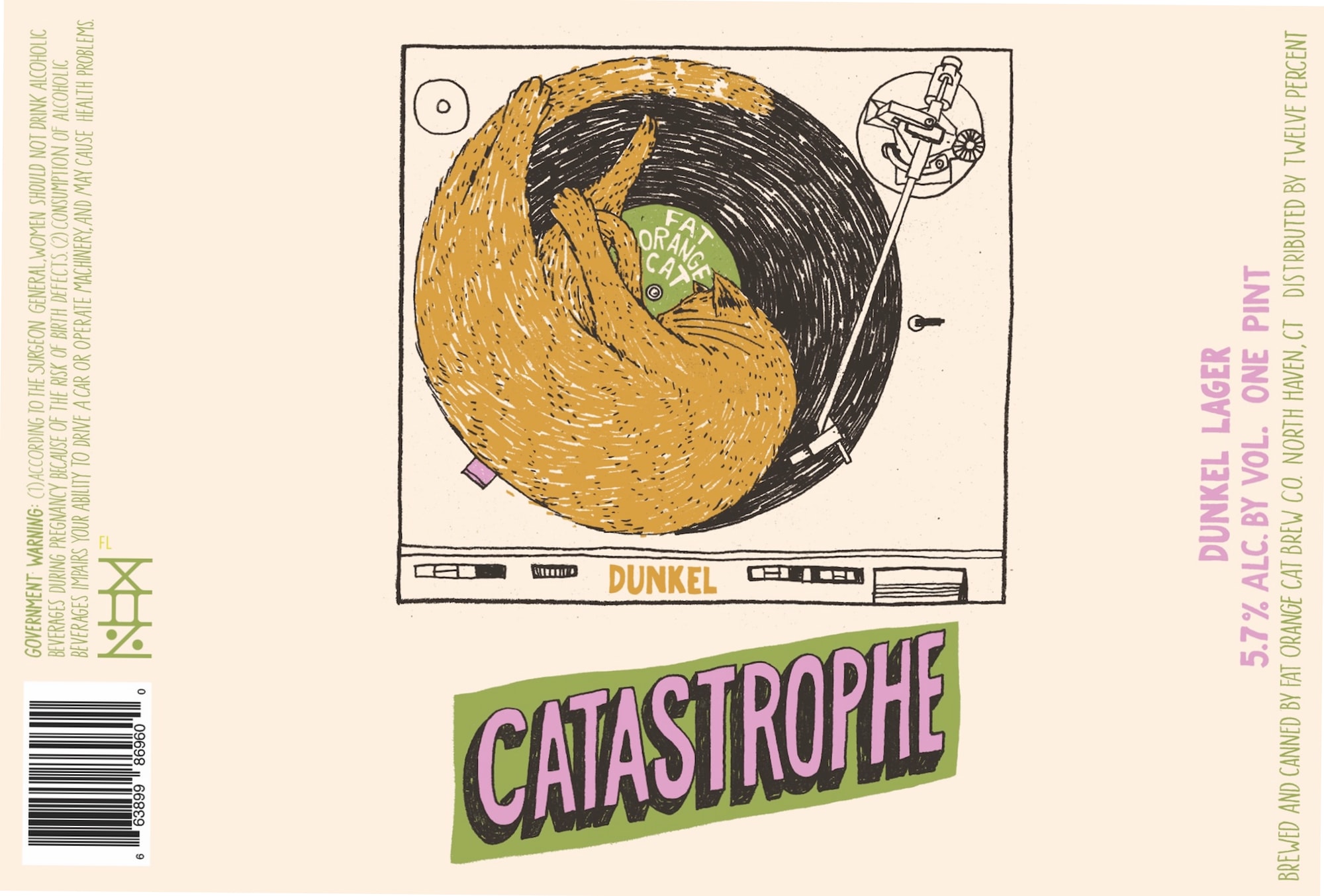 Catastrophe by Fat Orange Cat Brew Co. - beer label