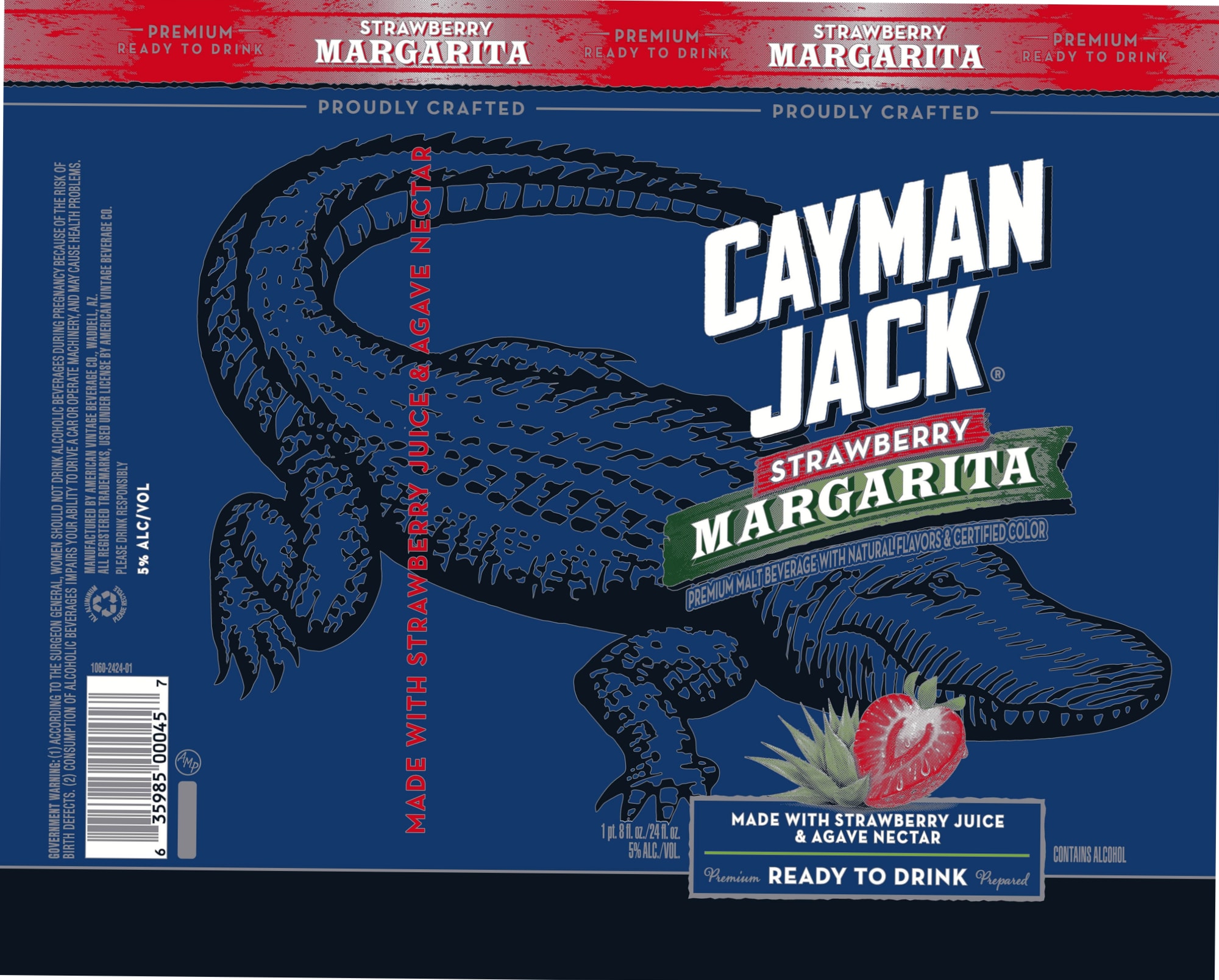 Cayman Jack Strawberry Margarita by American Vintage Beverage Co. - beer label