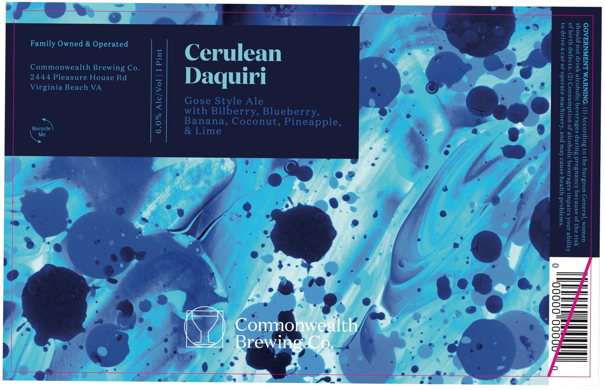 Cerulean Daquiri by Commonwealth Brewing Co. - beer label