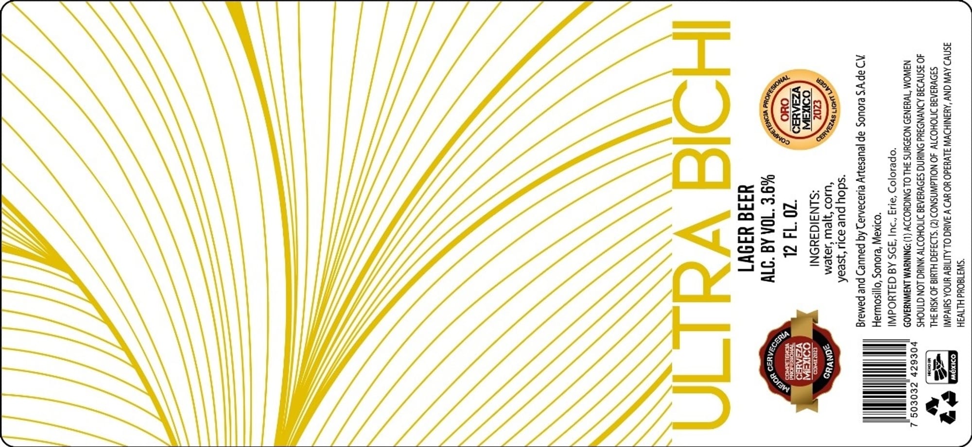 Bohemia Lager Beer by Cerveceria Bohemia - beer label