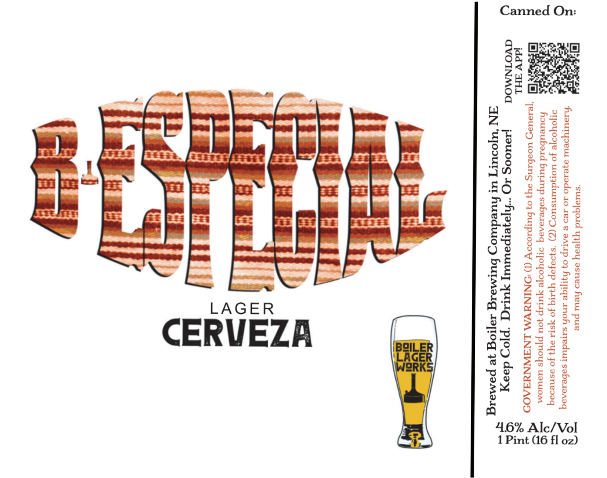Cerveza by Boiler Brewing Works - beer label