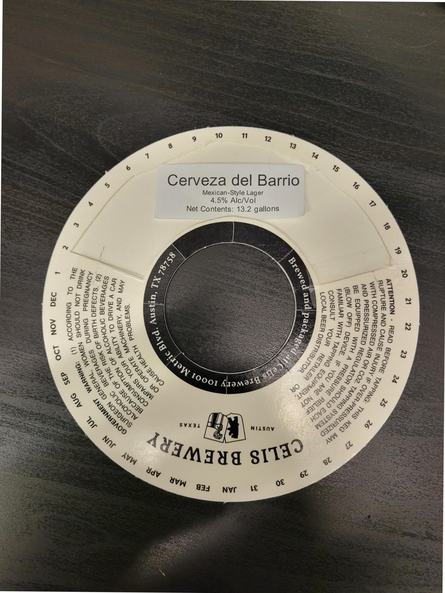 Cerveza del Barrio by Austin Beerworks - beer label