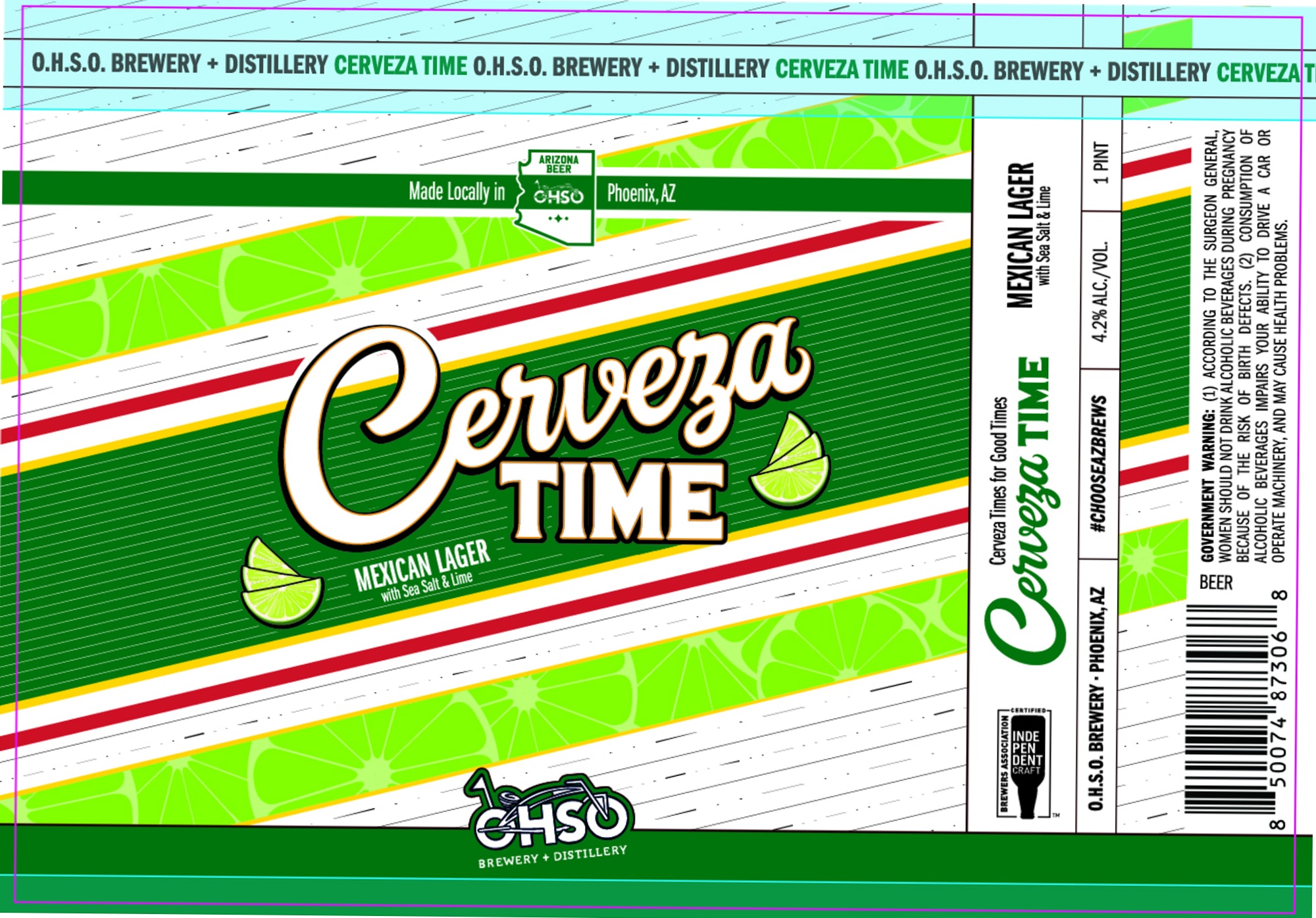 CERVEZA TIME by O.H.S.O. BREWERY + DISTILLERY - beer label